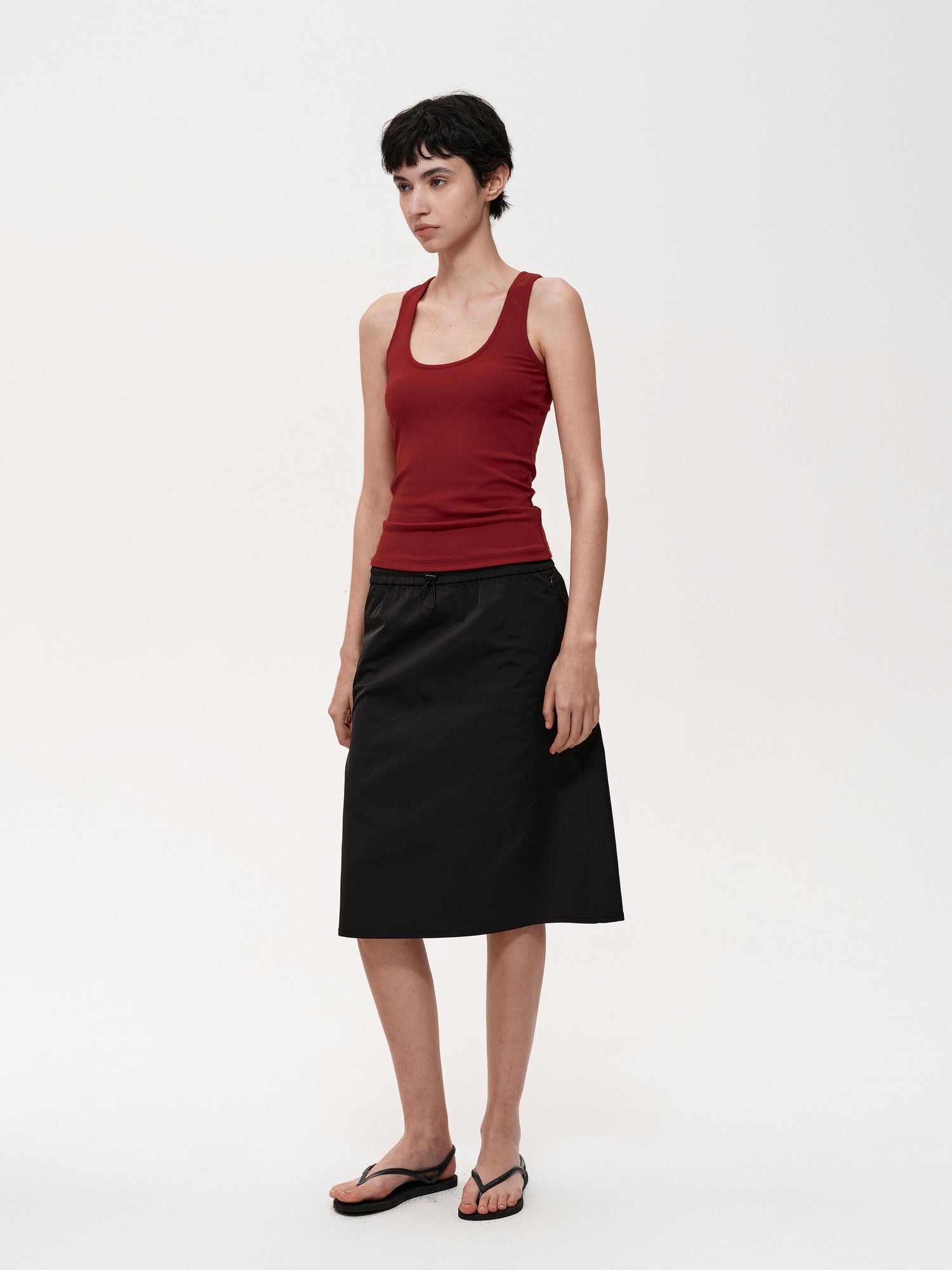 Northbutsouth Adjustable Drawstring A Line Skirt