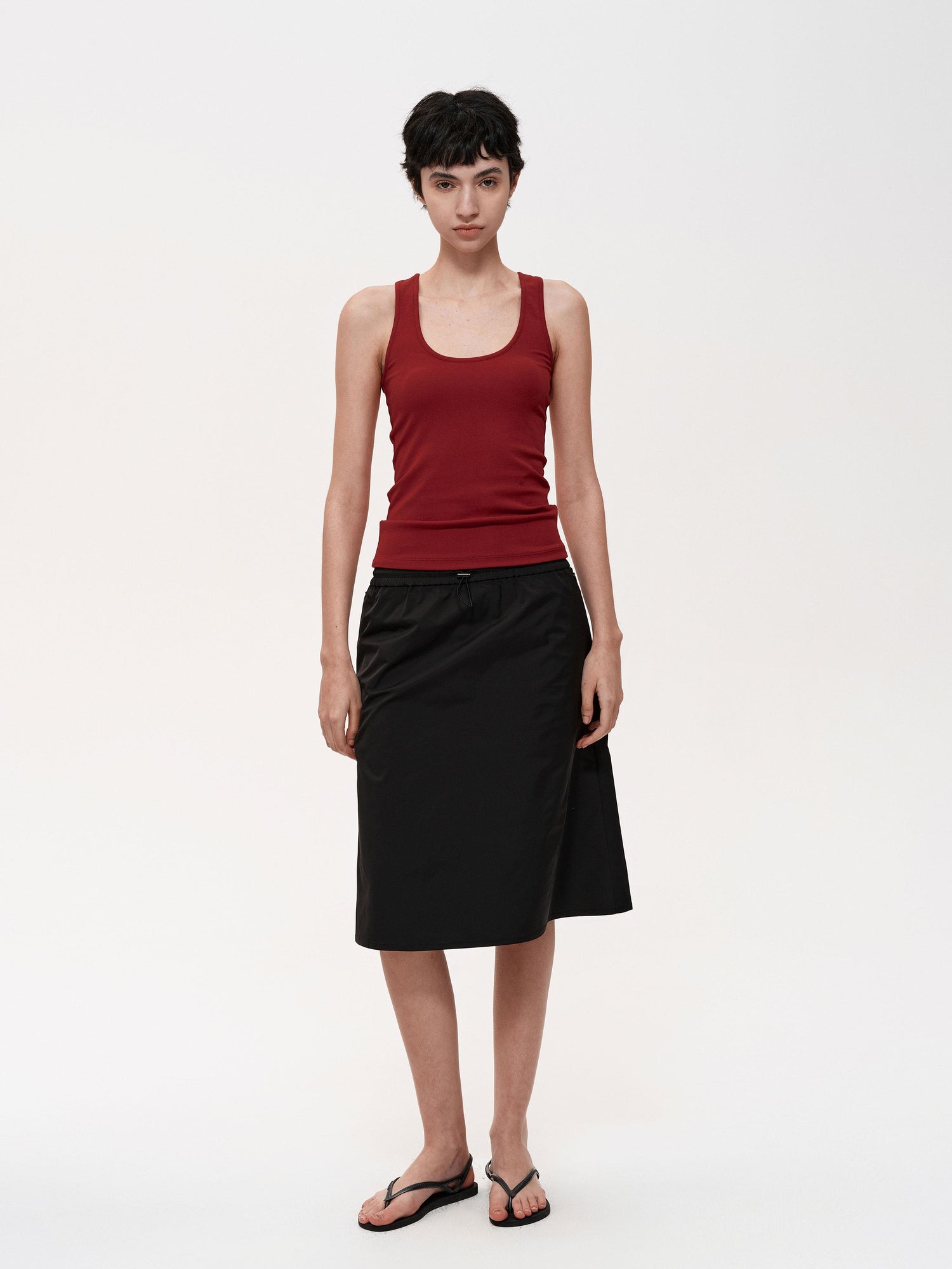 Northbutsouth Adjustable Drawstring A Line Skirt
