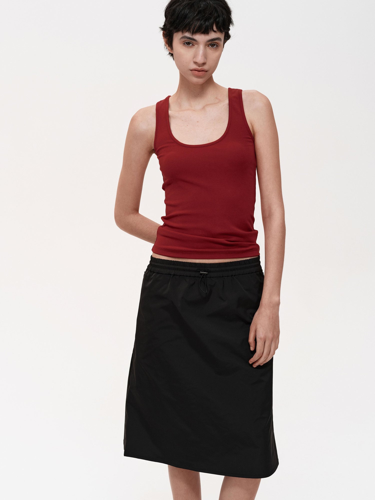 Northbutsouth Adjustable Drawstring A Line Skirt