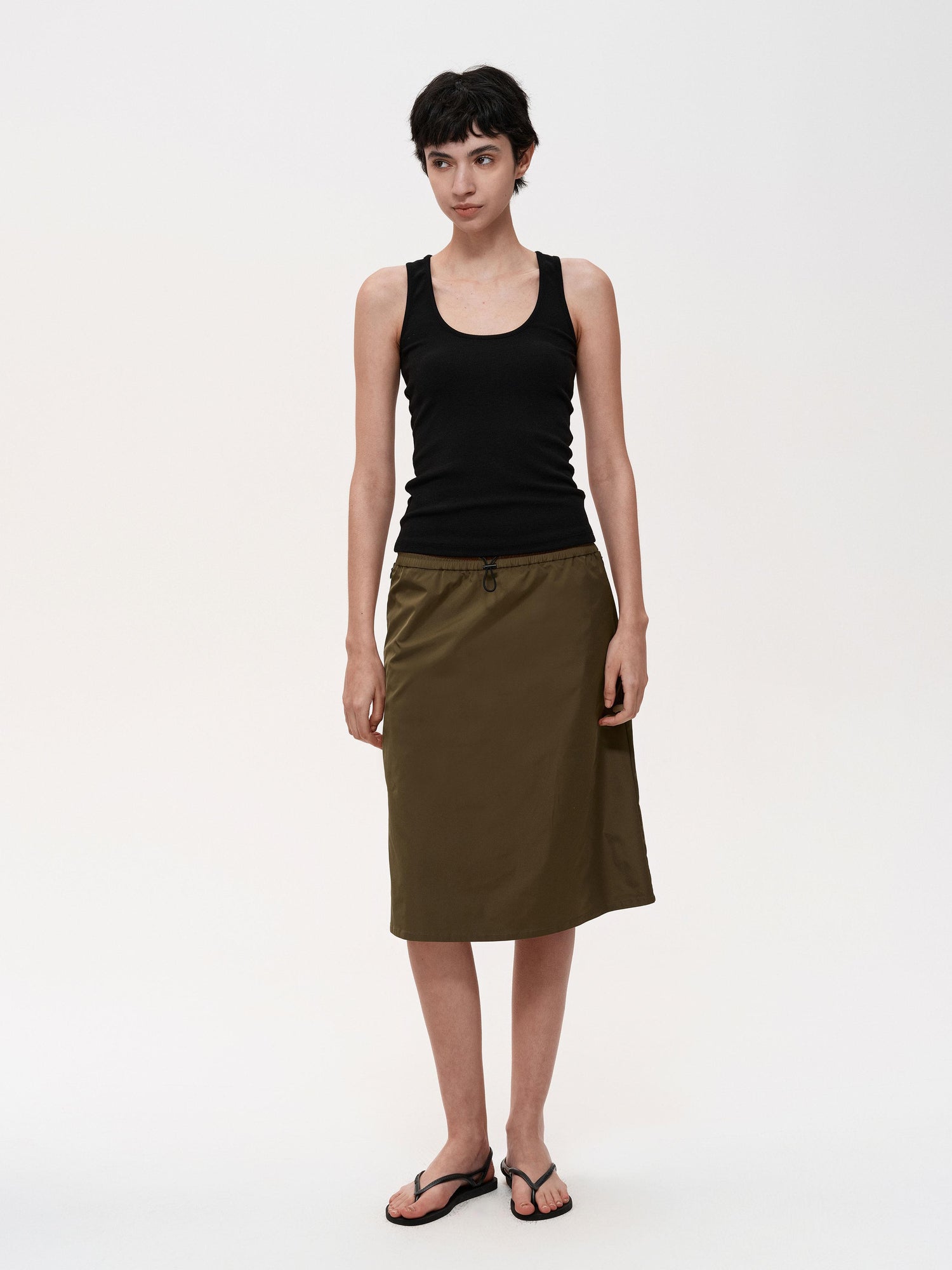 Northbutsouth Adjustable Drawstring A Line Skirt