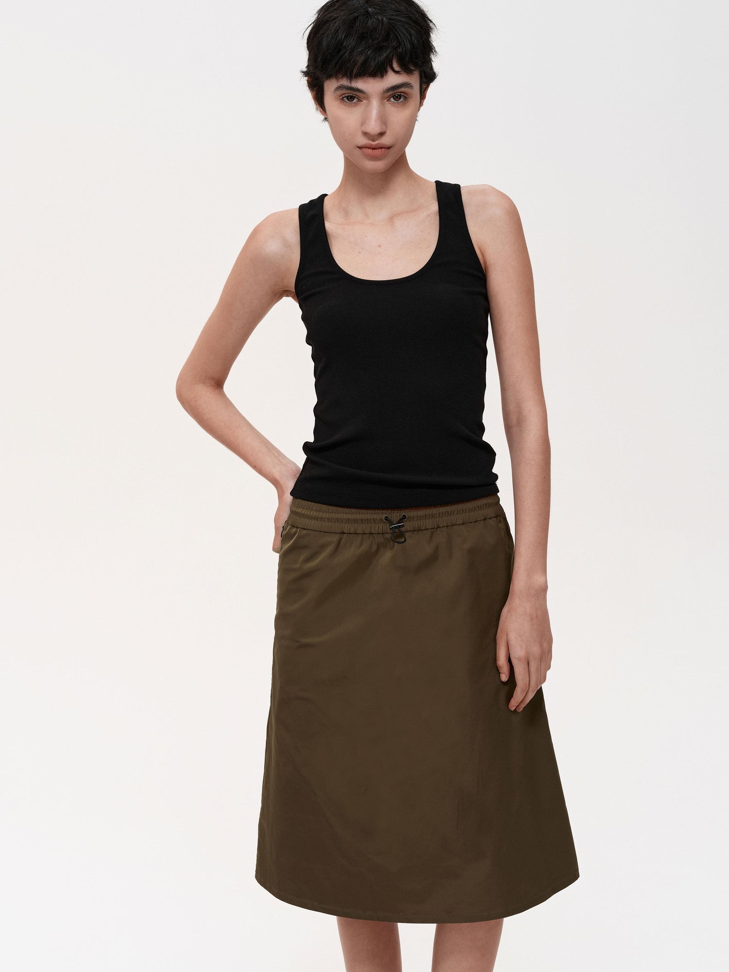Northbutsouth Adjustable Drawstring A Line Skirt