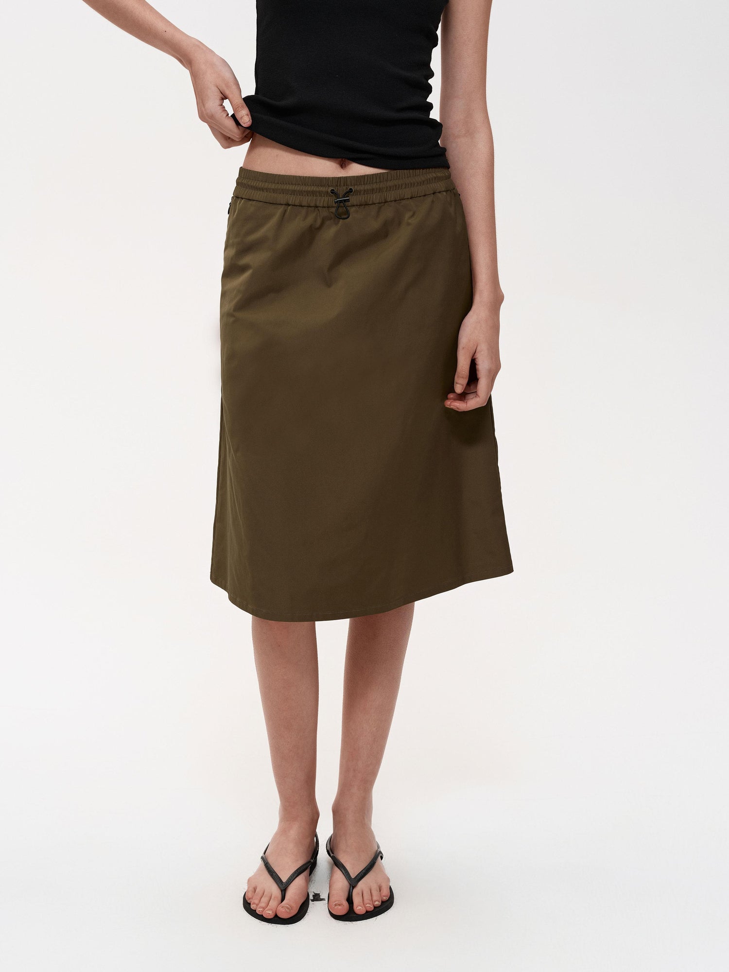 Northbutsouth Adjustable Drawstring A Line Skirt