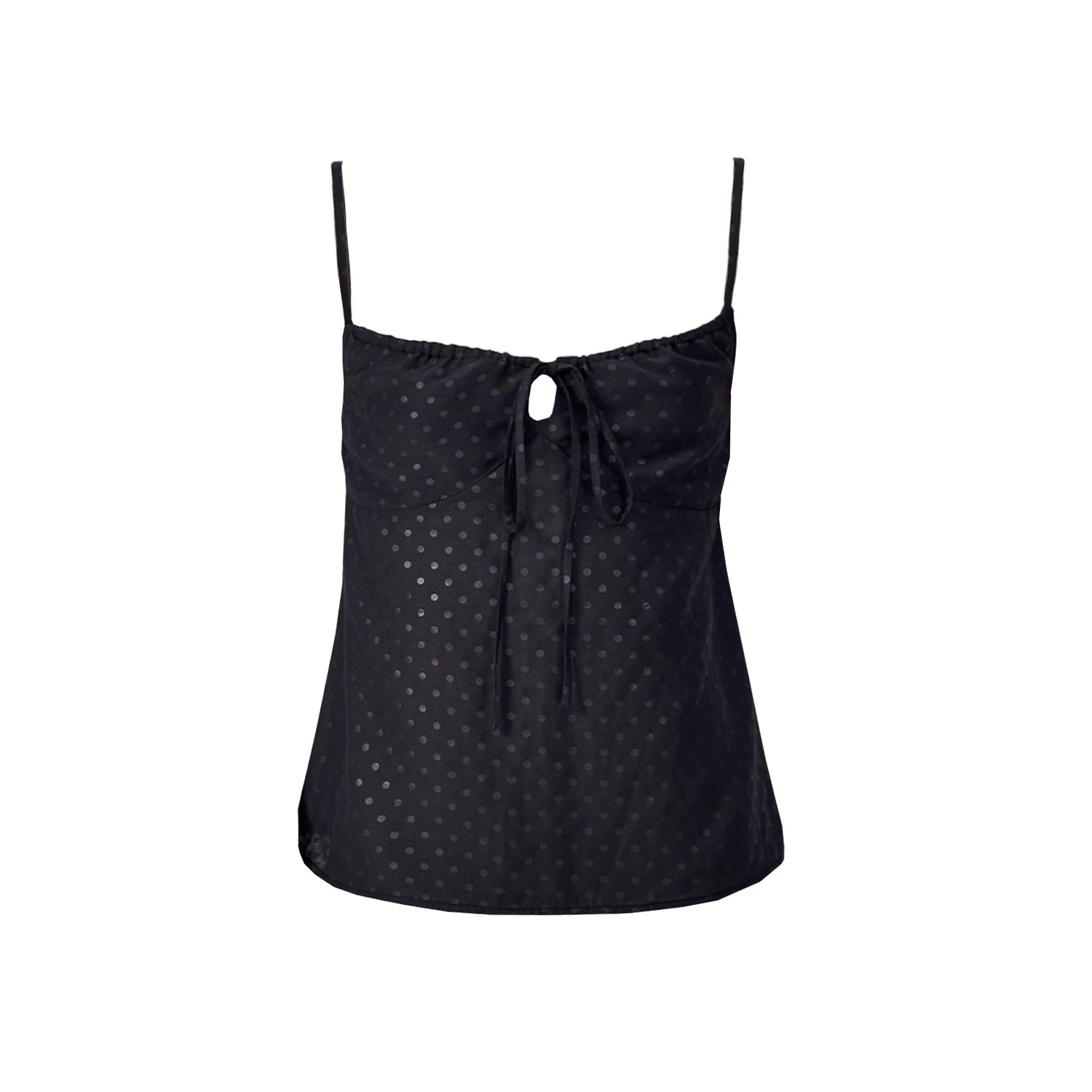 Northbutsouth Adjustable Strap A Line Casual Sundress With Subtle Polka Dot Texture MISSTT