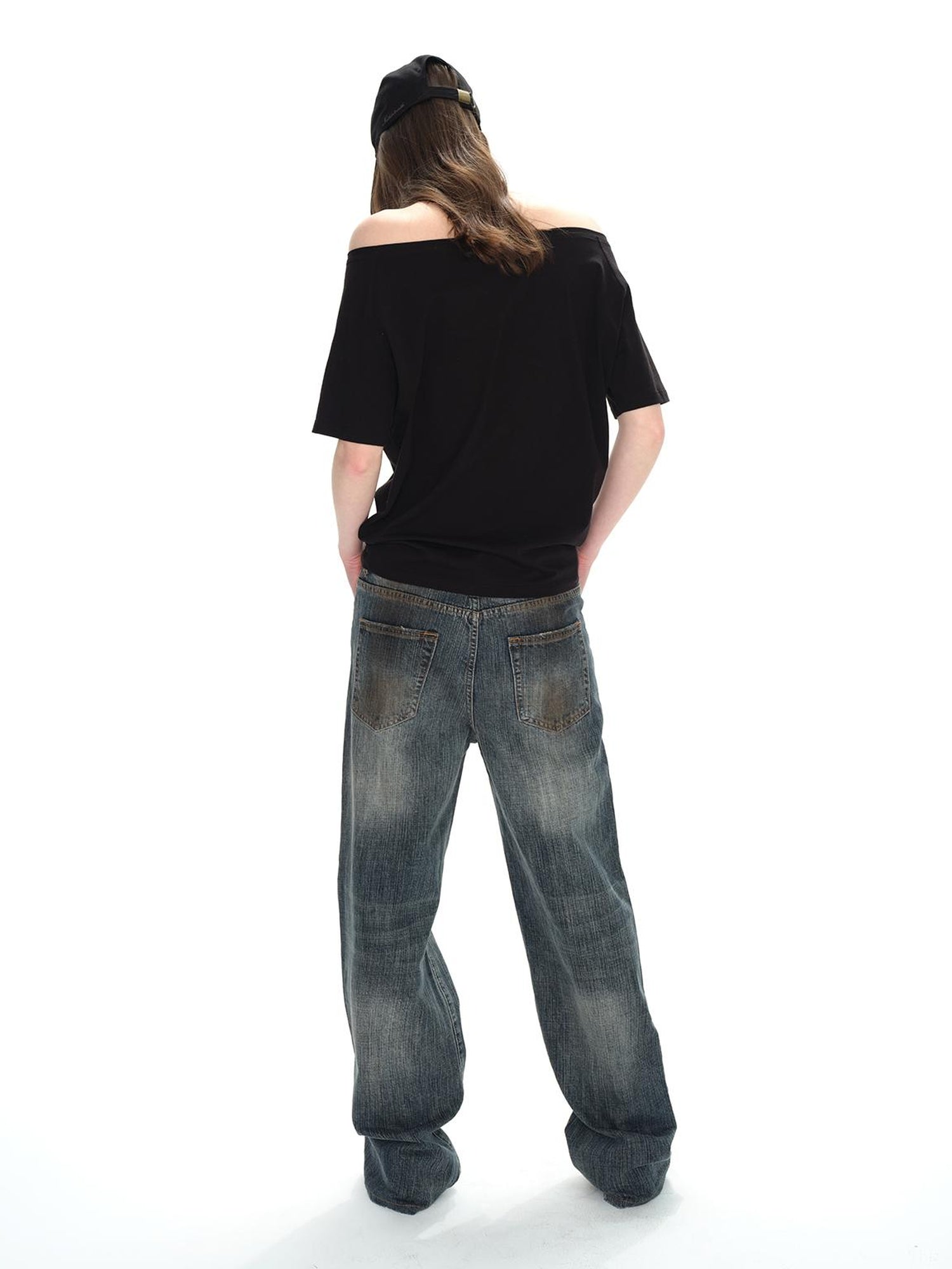 Northbutsouth Asymmetric Shoulder Stacked Two Way T-shirt