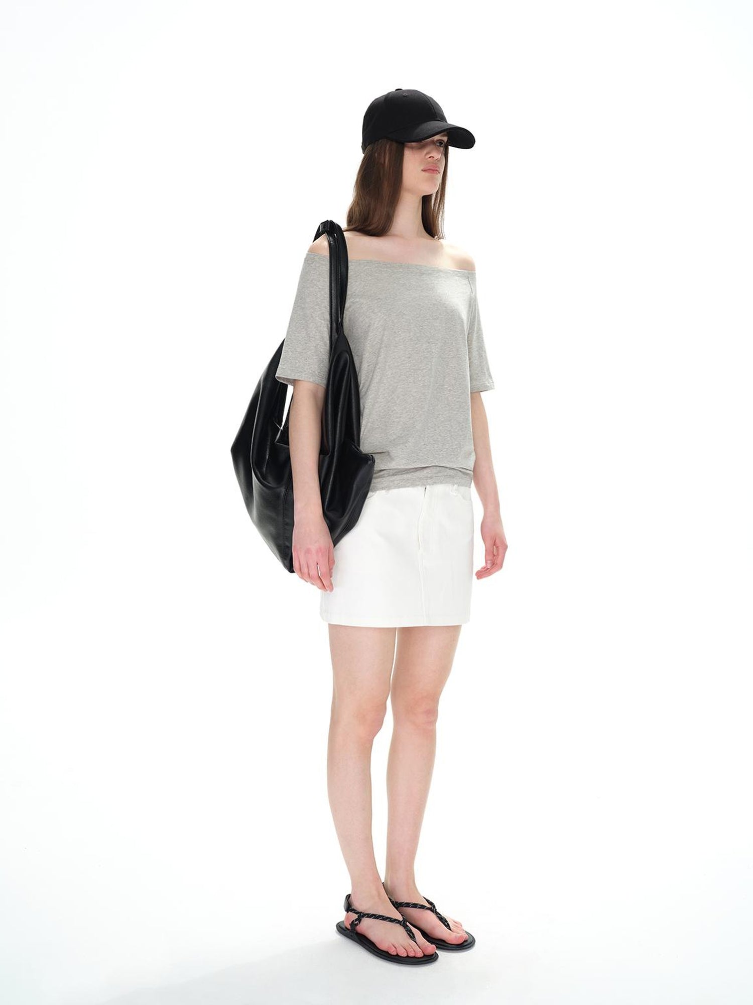 Northbutsouth Asymmetric Shoulder Stacked Two Way T-shirt