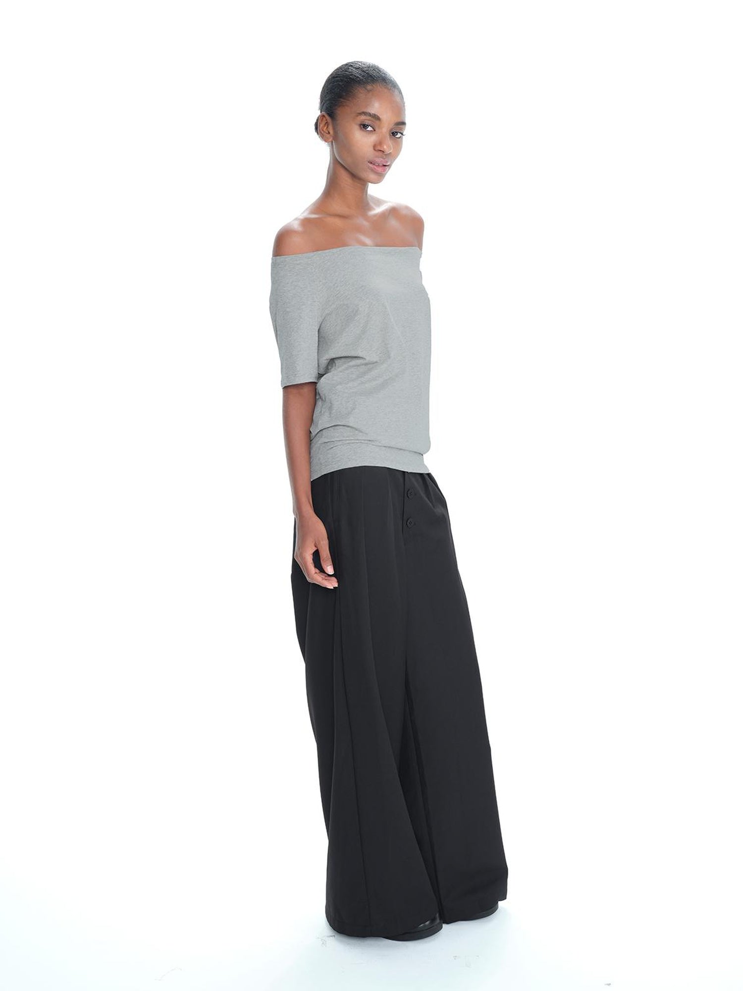 Northbutsouth Asymmetric Shoulder Stacked Two Way T-shirt