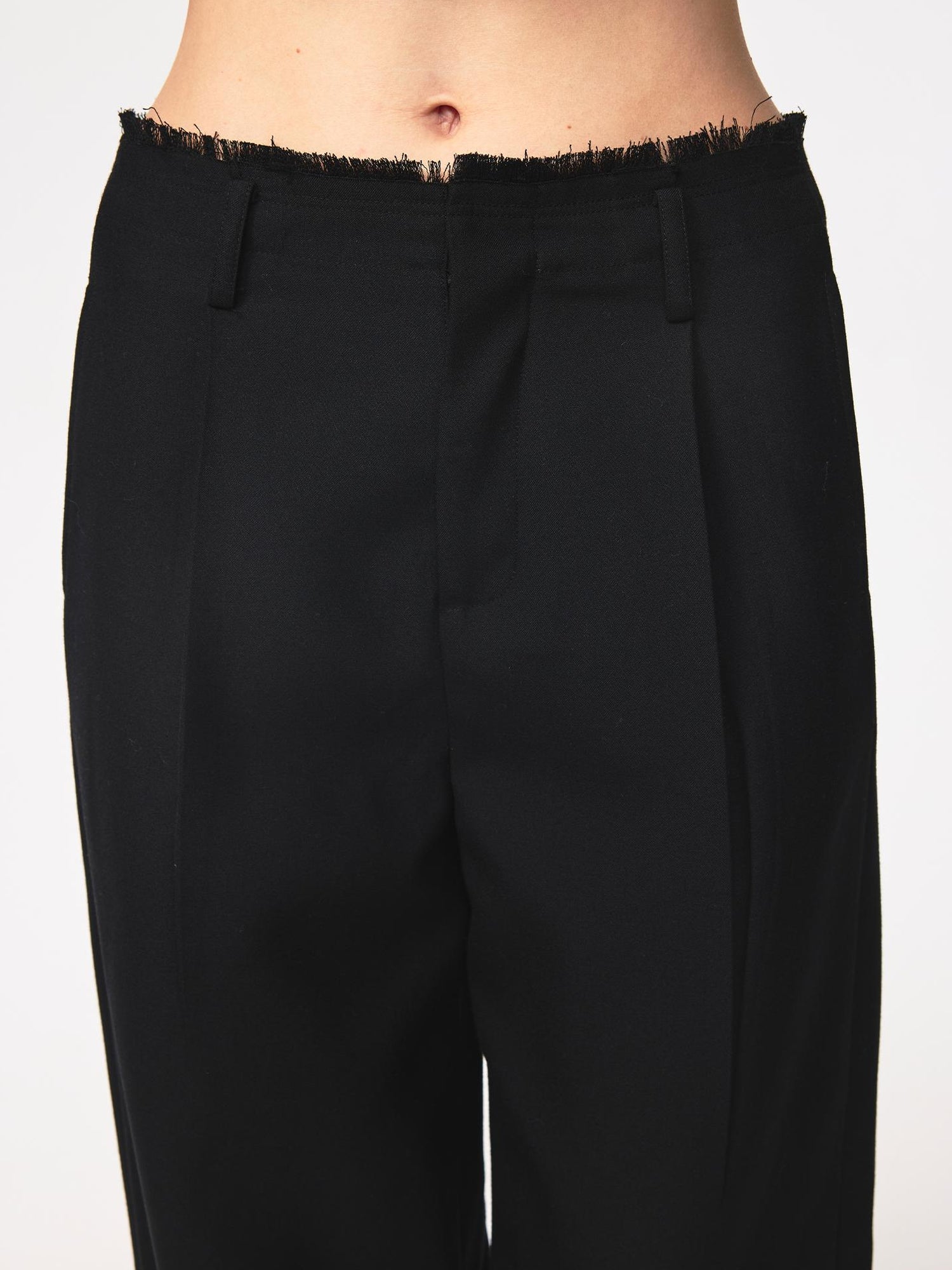 Northbutsouth Australian Merino Wool Blend Serge Raw Edge Trousers