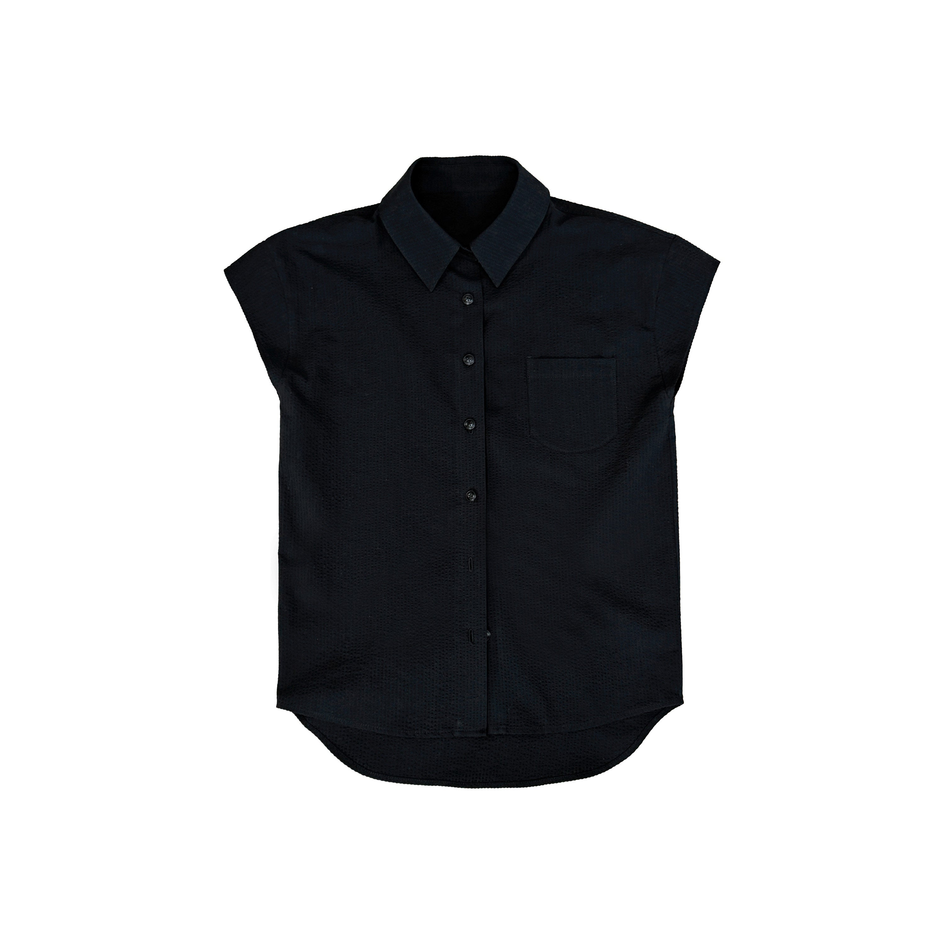 Northbutsouth_Black_And_White_Bubble_Texture_Slim_Fit_Flutter_Sleeve_Women&