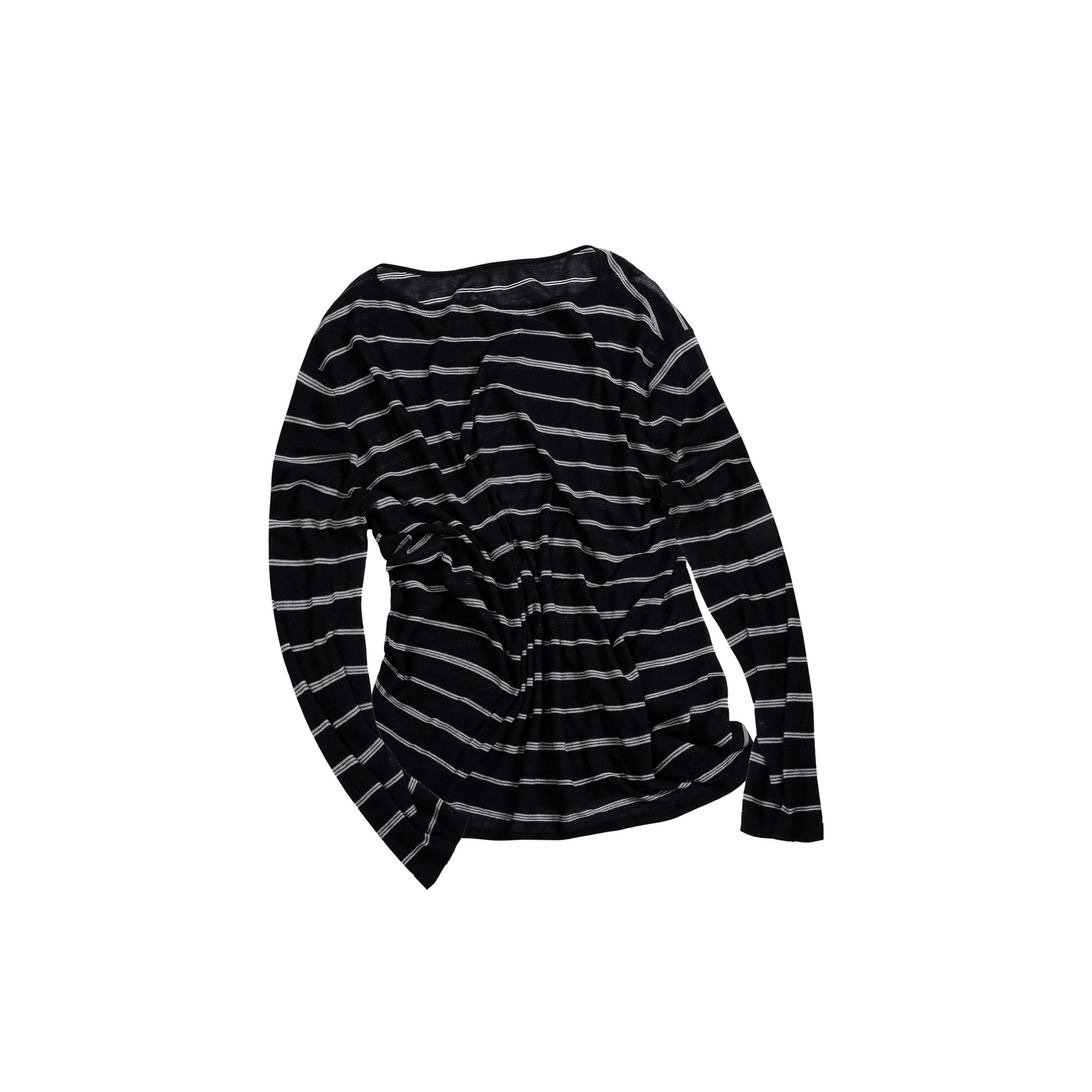 Northbutsouth_Black_And_White_Striped_Off_Shoulder_Knit_Women&