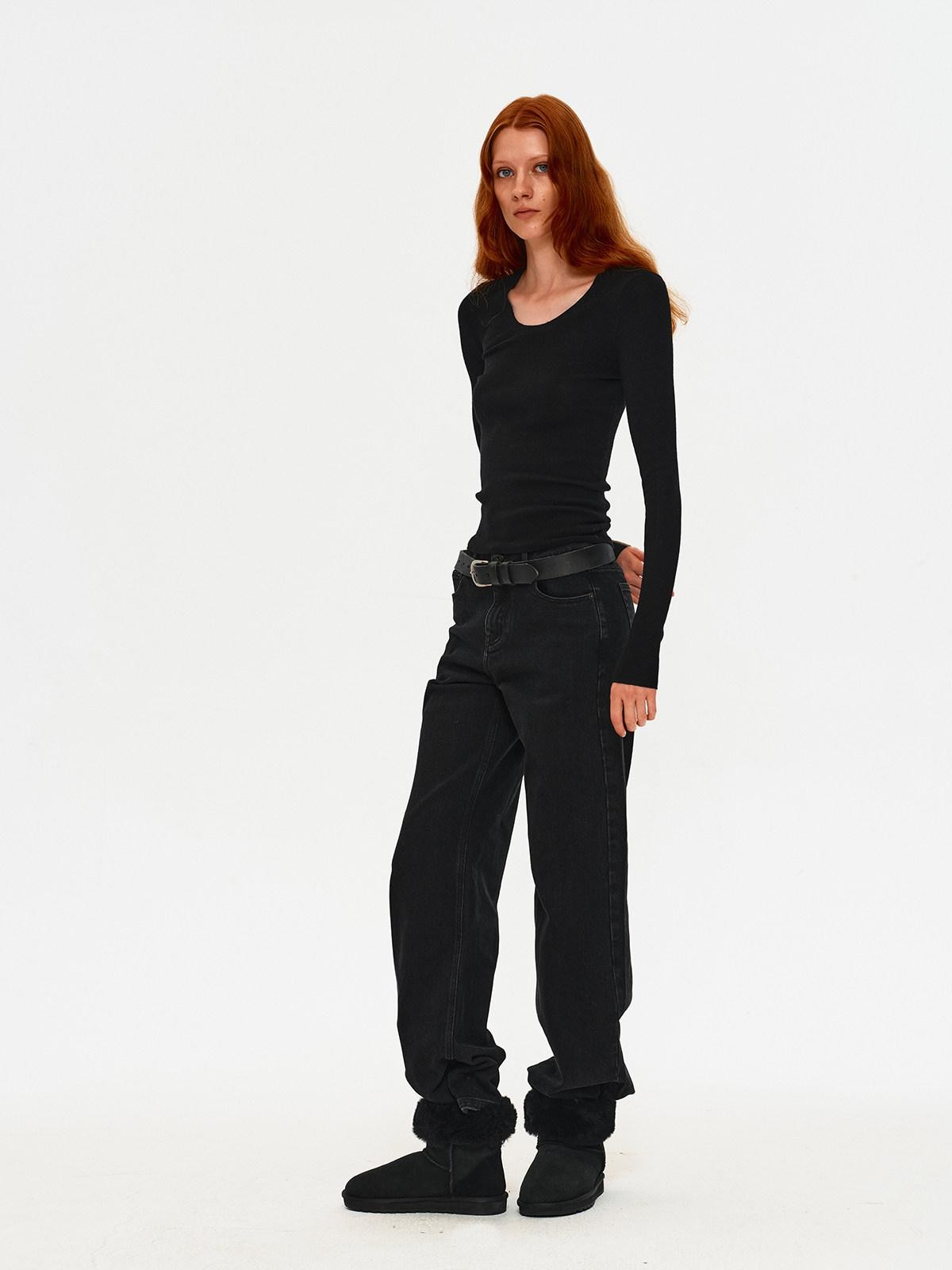 Northbutsouth Black Grey Vintage Washed Distressed Women&