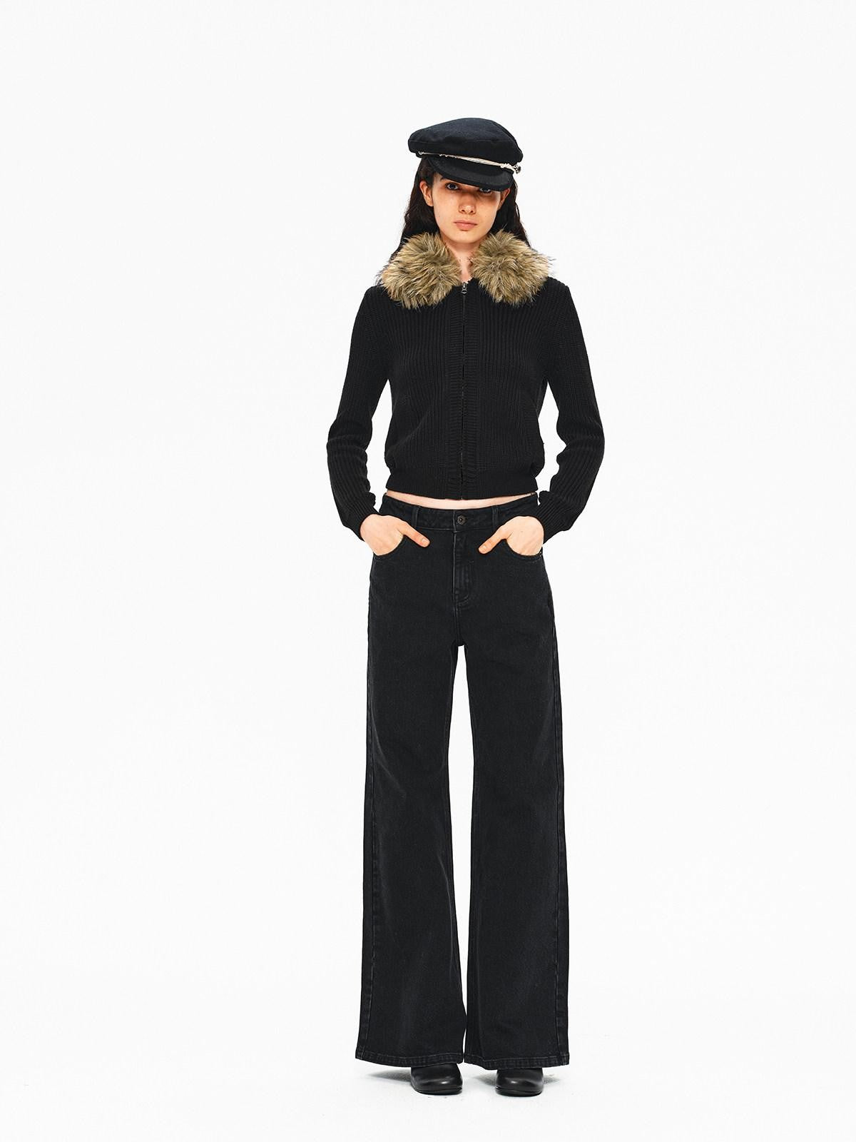 Northbutsouth Black Grey Vintage Washed Distressed Women&