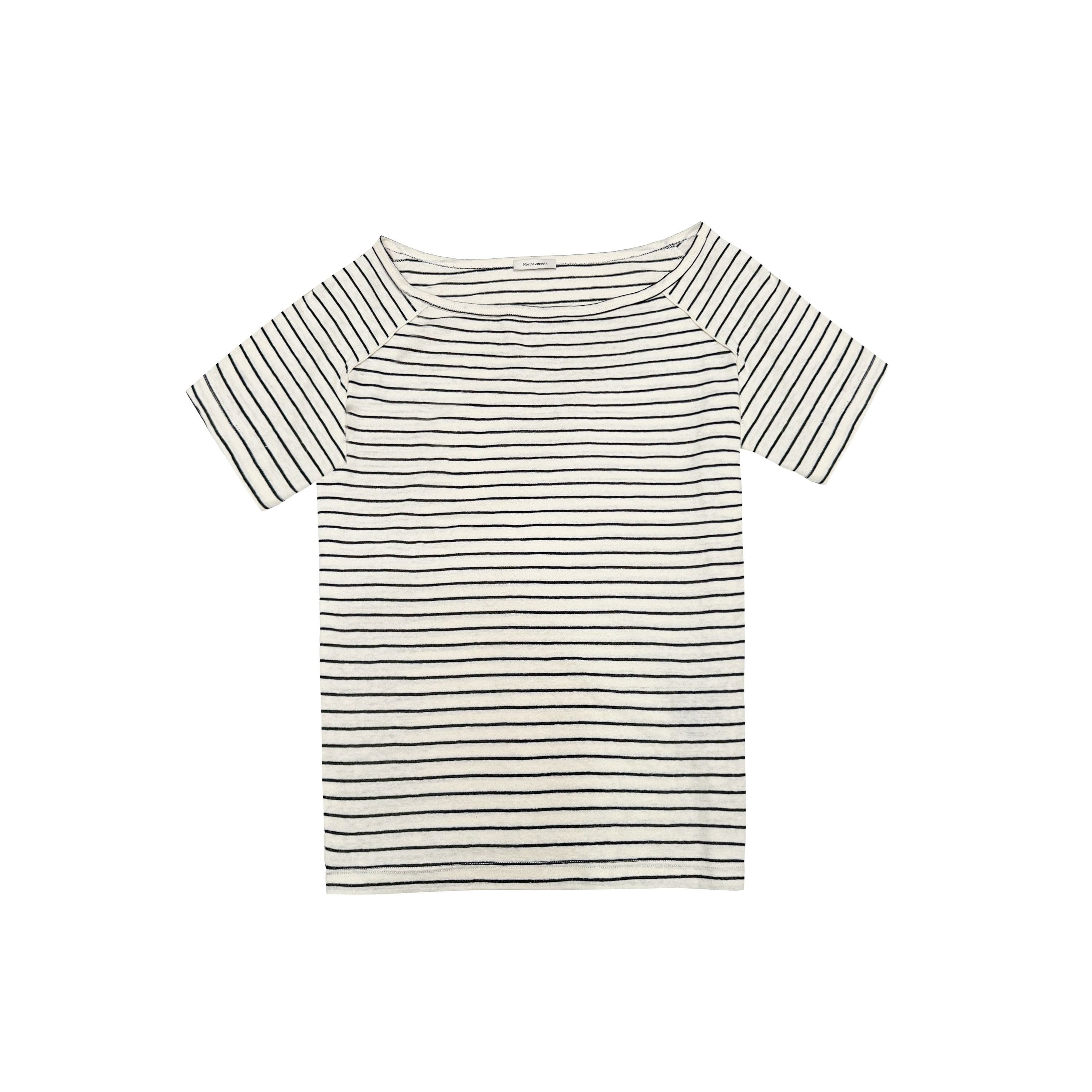 Northbutsouth_Black_White_Striped_Slanted_Shoulder_Women&