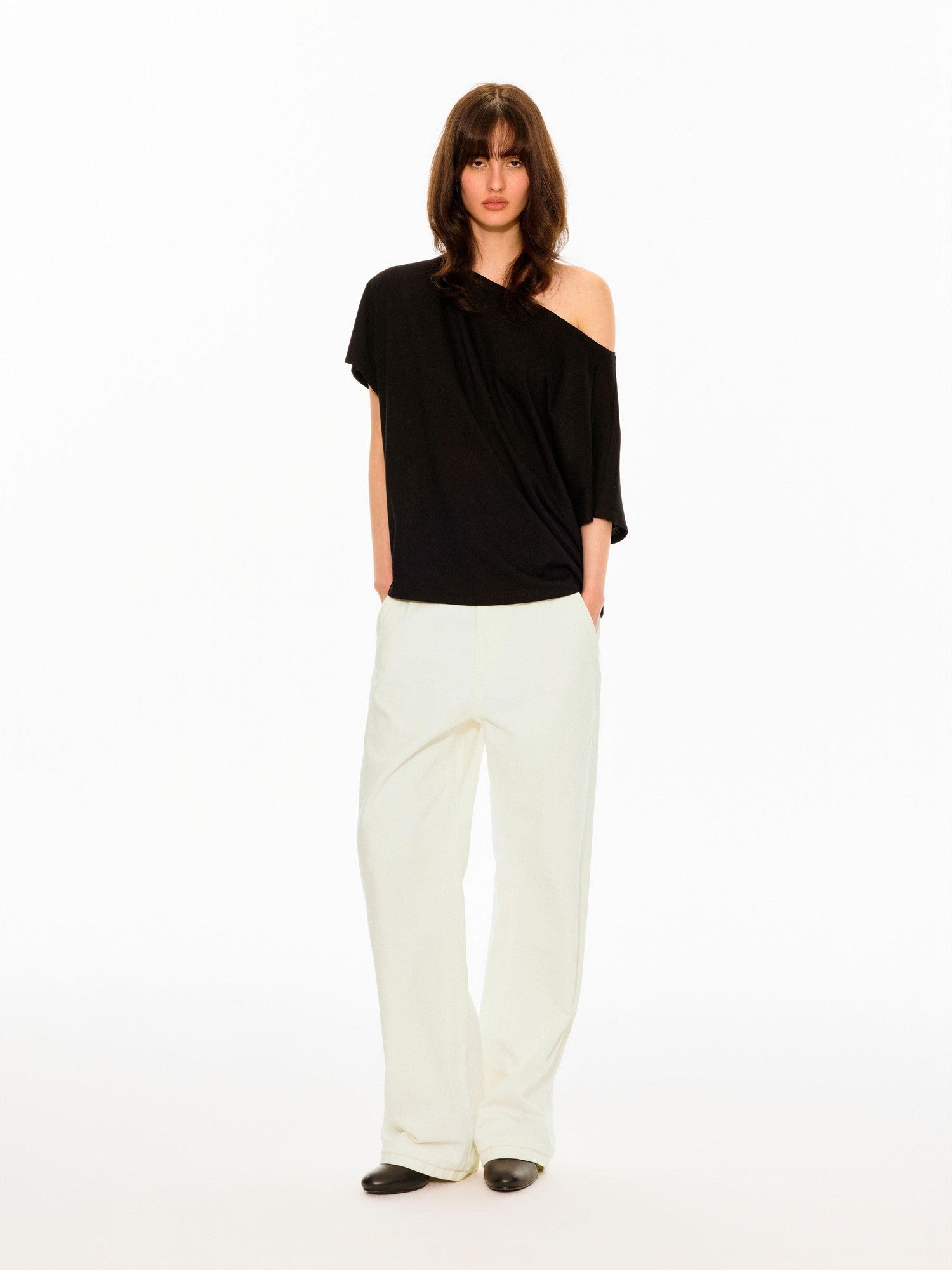 Northbutsouth Black White Washed Slanted Pockets Women&