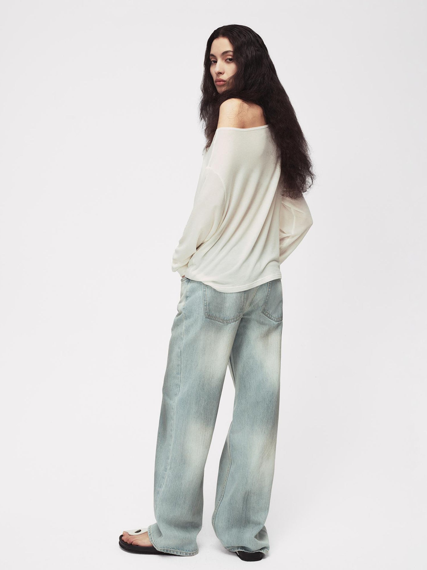 Northbutsouth Blue Water Washed Straight Leg Mid Low Rise Jeans