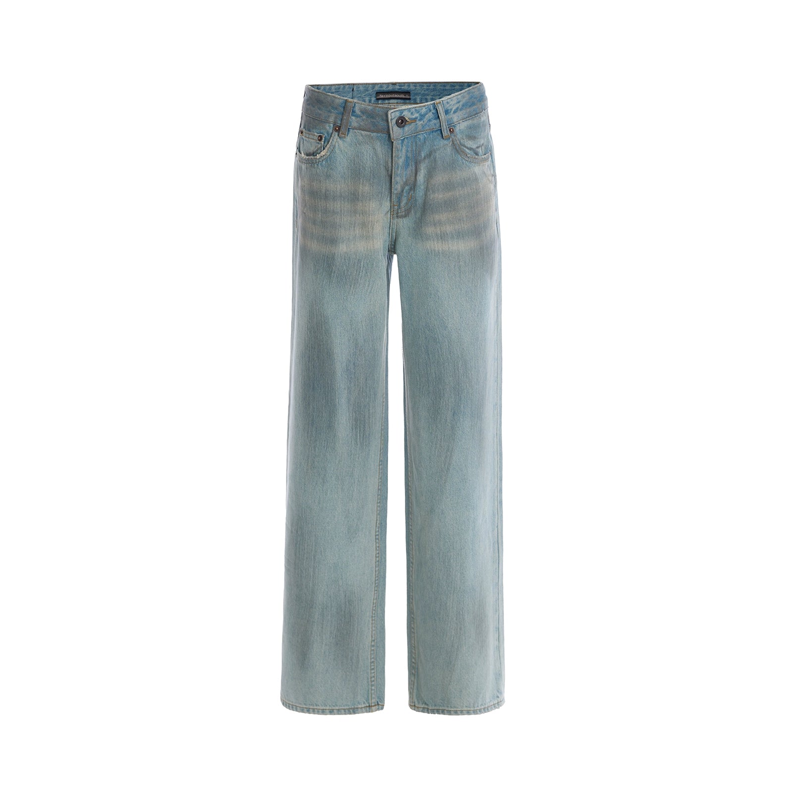 Northbutsouth Blue Water Washed Straight Leg Mid Low Rise Jeans MISSTT