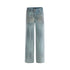 Northbutsouth Blue Water Washed Straight Leg Mid Low Rise Jeans MISSTT