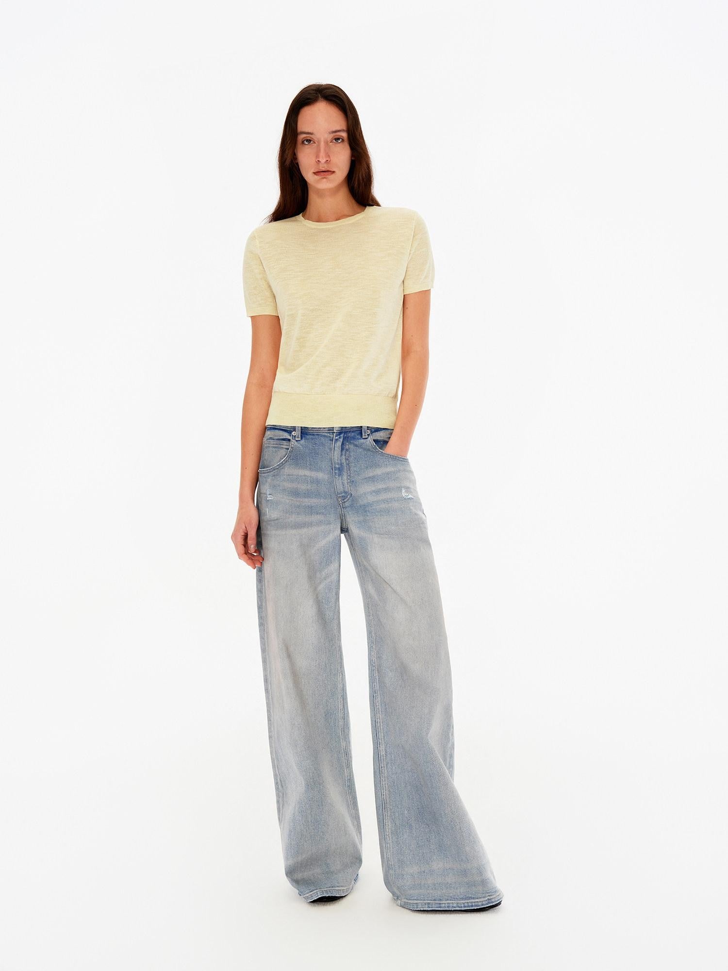 Northbutsouth Chalk Blue Washed Whisker Distressed Women&