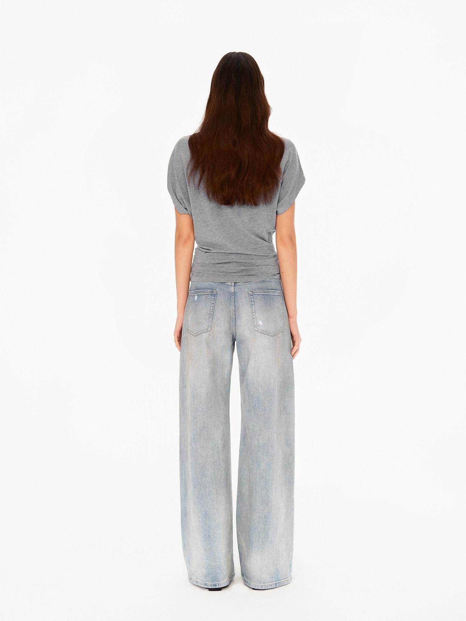 Northbutsouth Chalk Blue Washed Whisker Distressed Women&