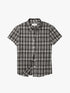 Classic Black And White Check Texture Short Sleeve Shirt And Jumper Set