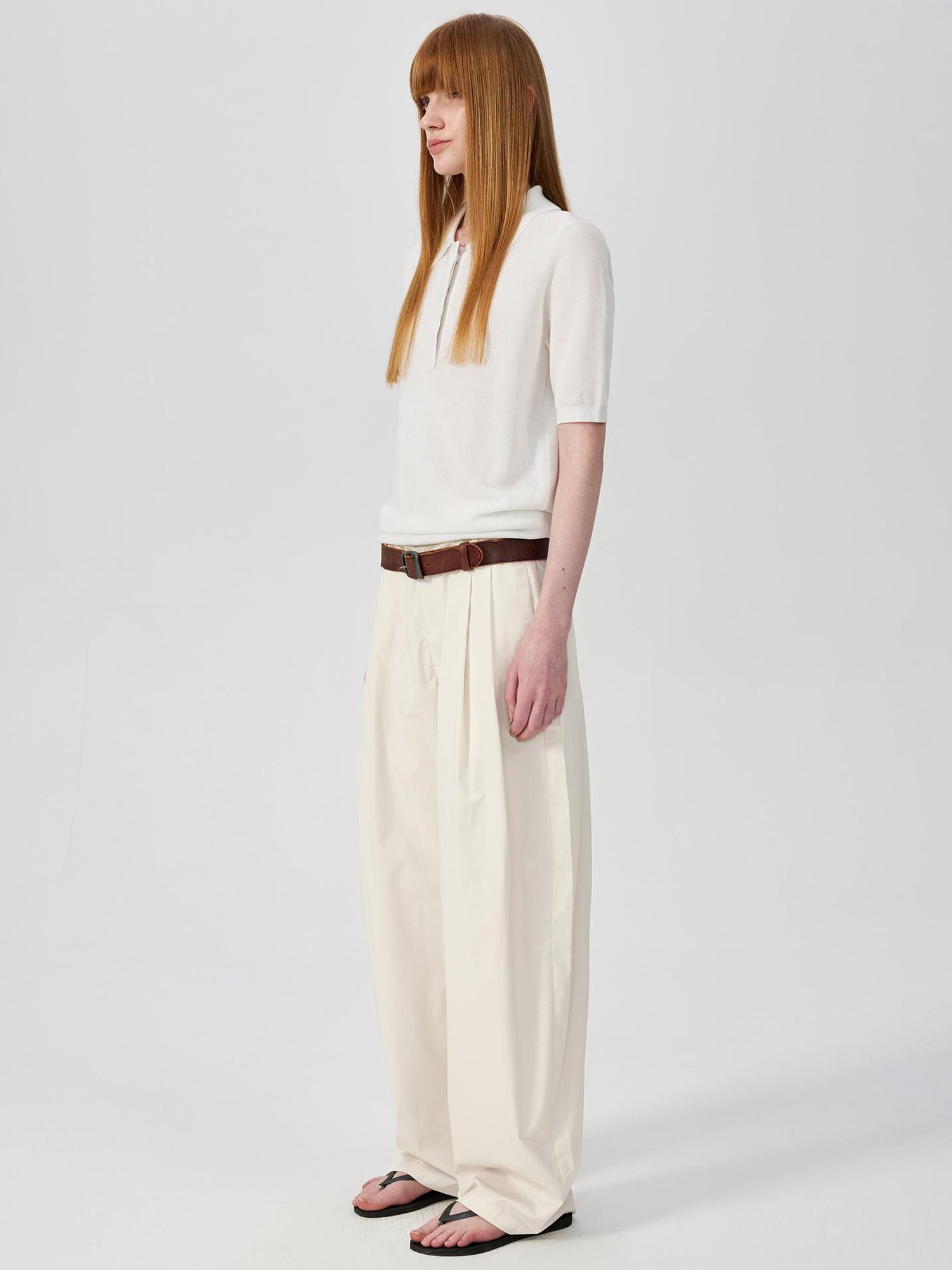 Northbutsouth Classic Black White Polo Collar Knit Top