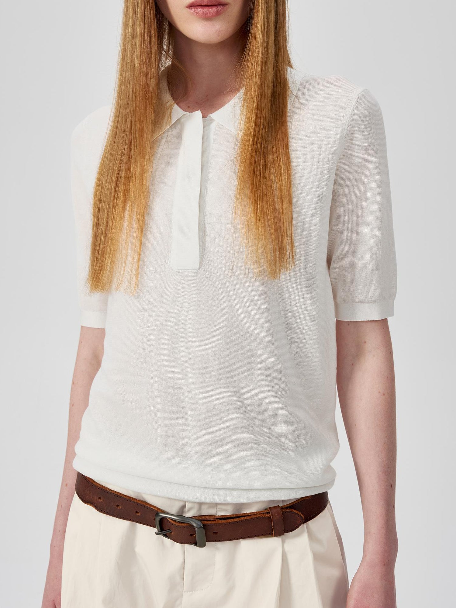 Northbutsouth Classic Black White Polo Collar Knit Top