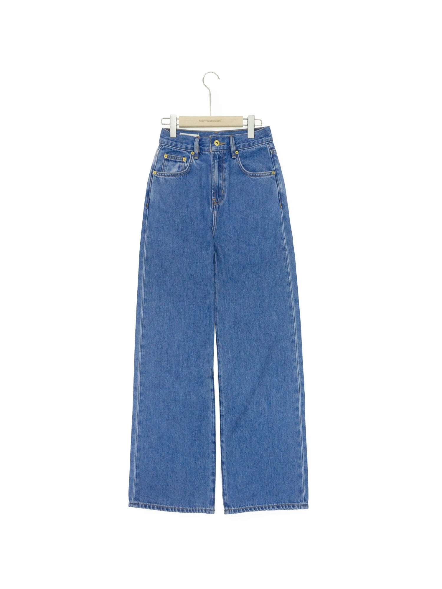 Classic Blue Straight Leg Low Rise Casual Denim Pants