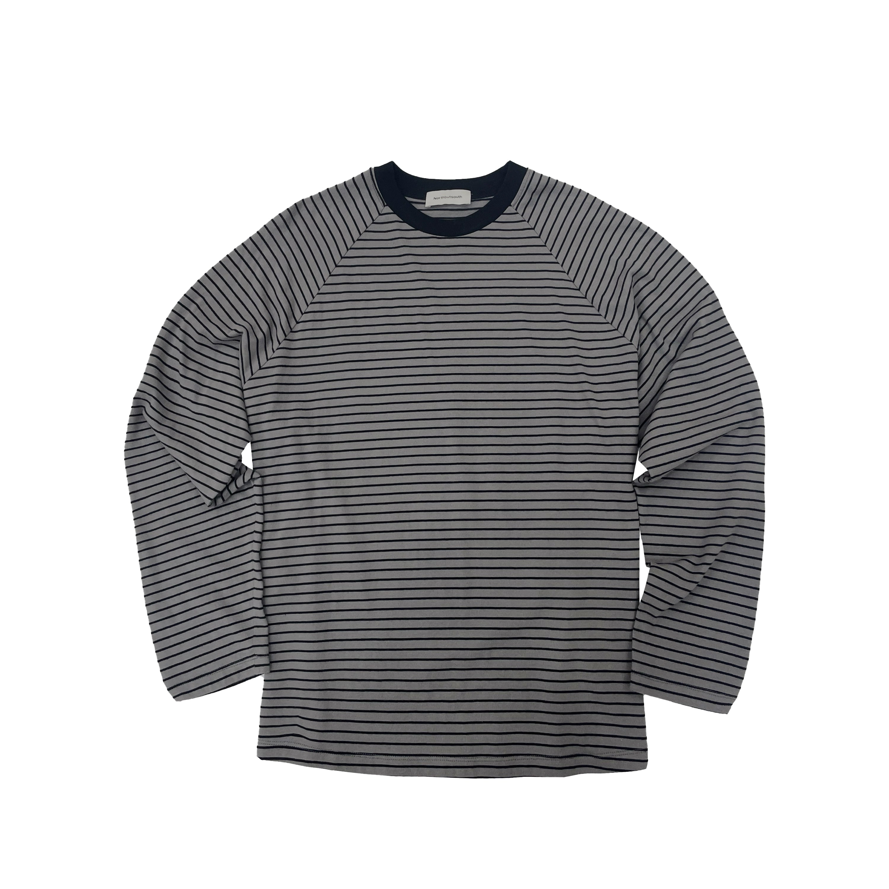 Northbutsouth Classic Crew Neck Raglan Sleeve Striped Relaxed Fit T-shirt MISSTT