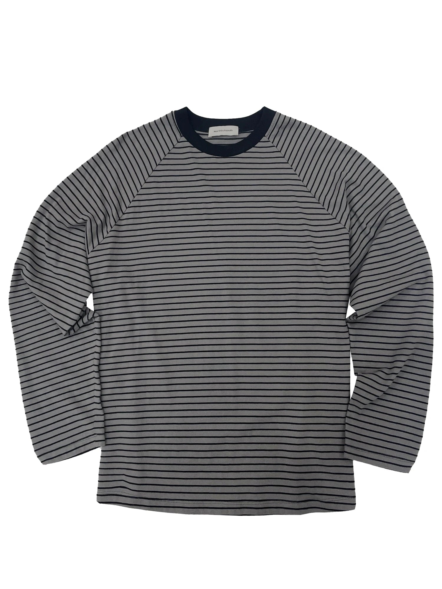 Classic Crew Neck Raglan Sleeve Striped Relaxed Fit T Shirt