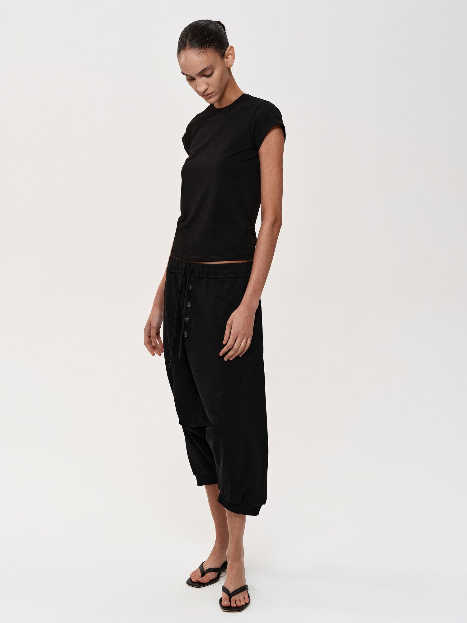 Northbutsouth Classic Crew Neck Turn Up Sleeve Fitted T-shirt Multiple Colors