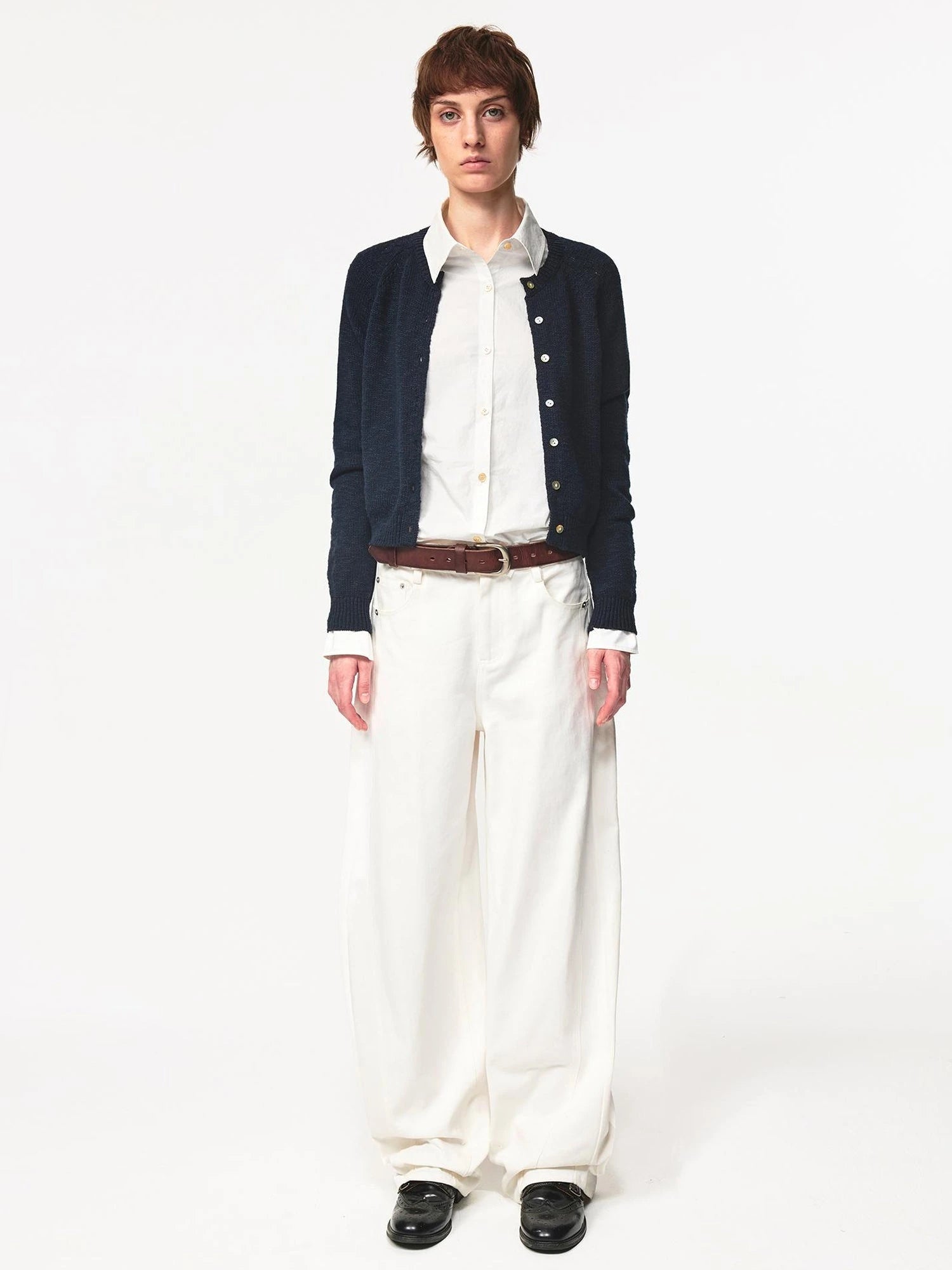 Classic Crewneck Textured Raglan Sweater Cardigan