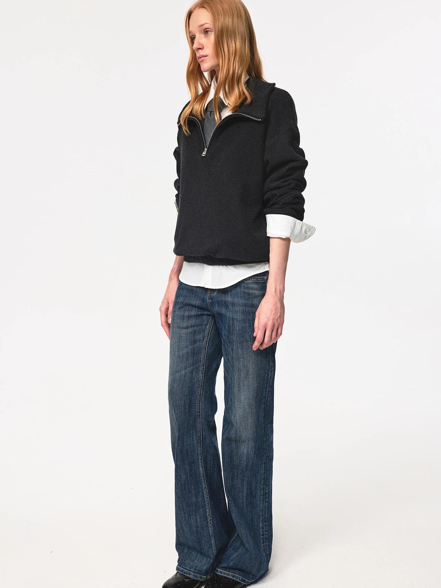 Classic Half Zip Pullover With Pockets