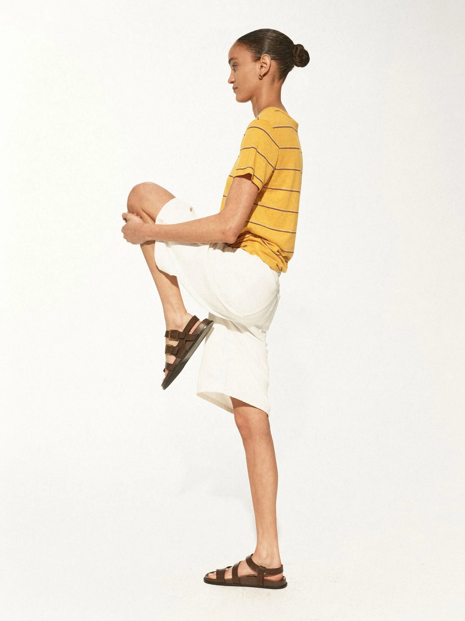 Classic Hemp Striped Relaxed Fit Casual T-Shirt