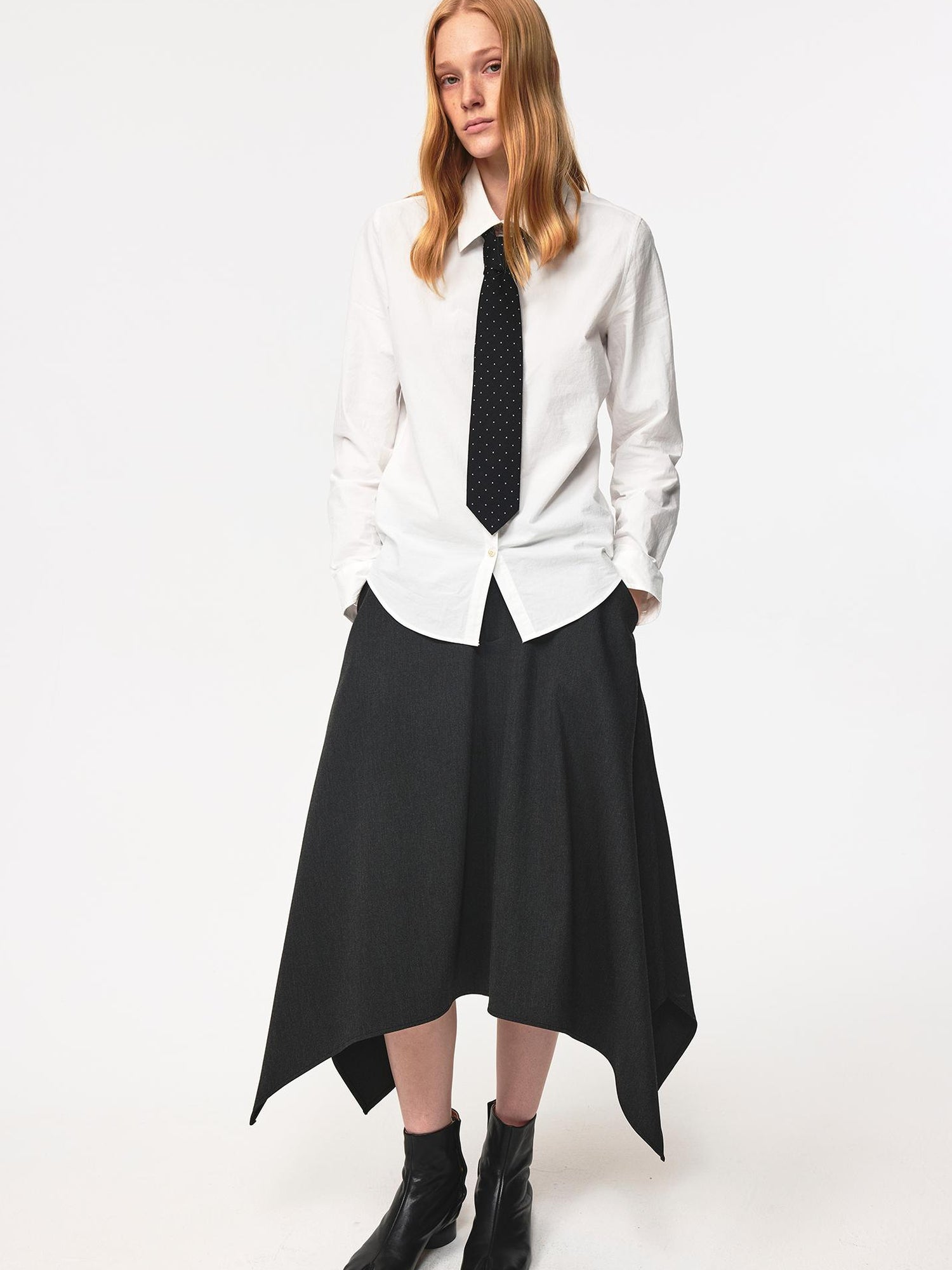 Northbutsouth Classic Layered Cotton Washed Textured White Shirt