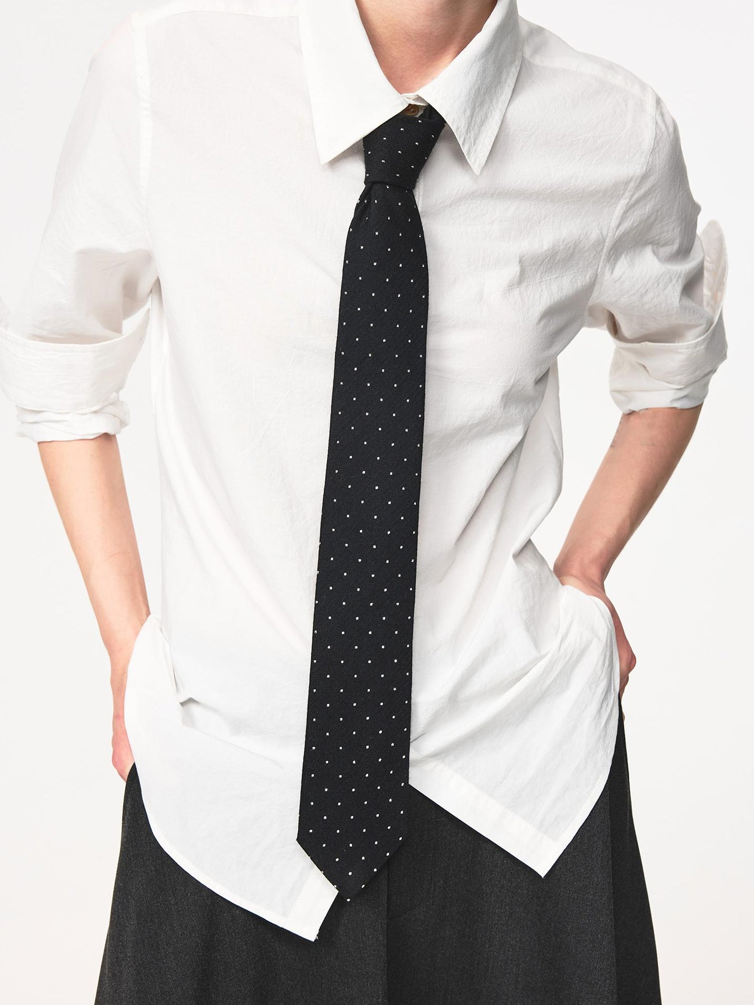 Northbutsouth Classic Layered Cotton Washed Textured White Shirt