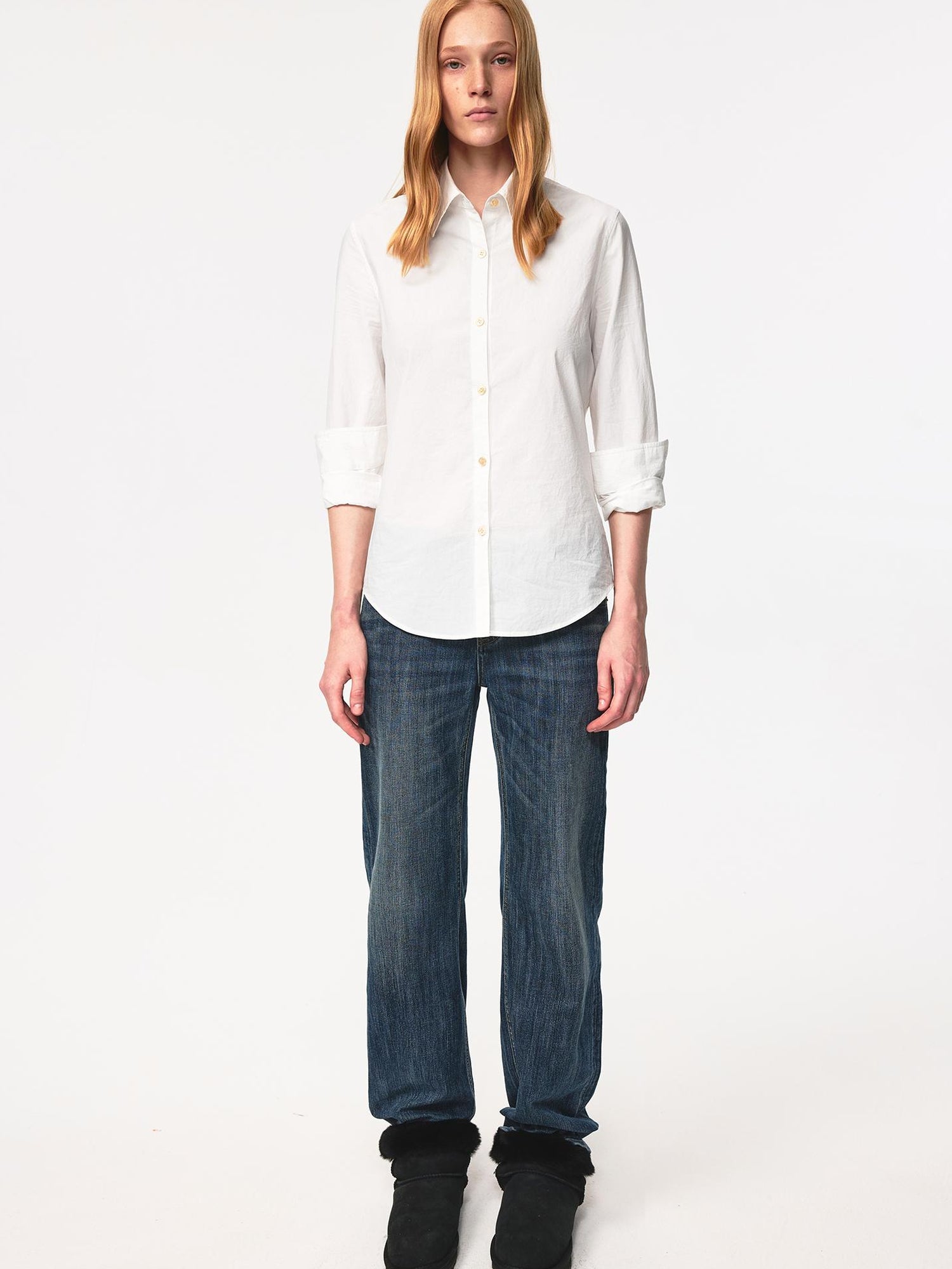 Northbutsouth Classic Layered Cotton Washed Textured White Shirt