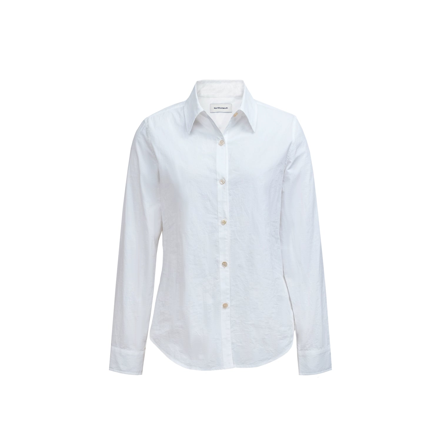 Northbutsouth Classic Layered Cotton Washed Textured White Shirt MISSTT