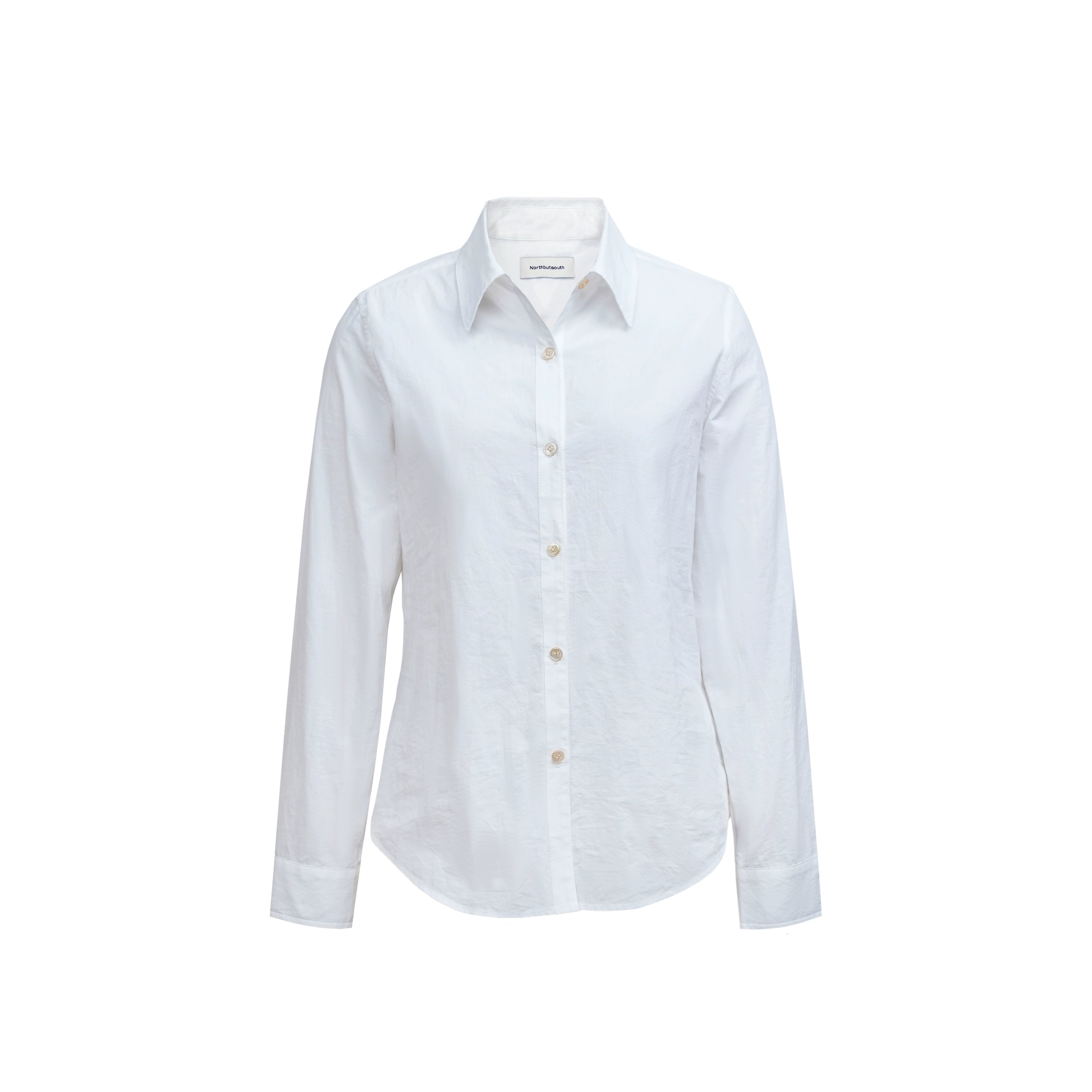 Northbutsouth Classic Layered Cotton Washed Textured White Shirt MISSTT