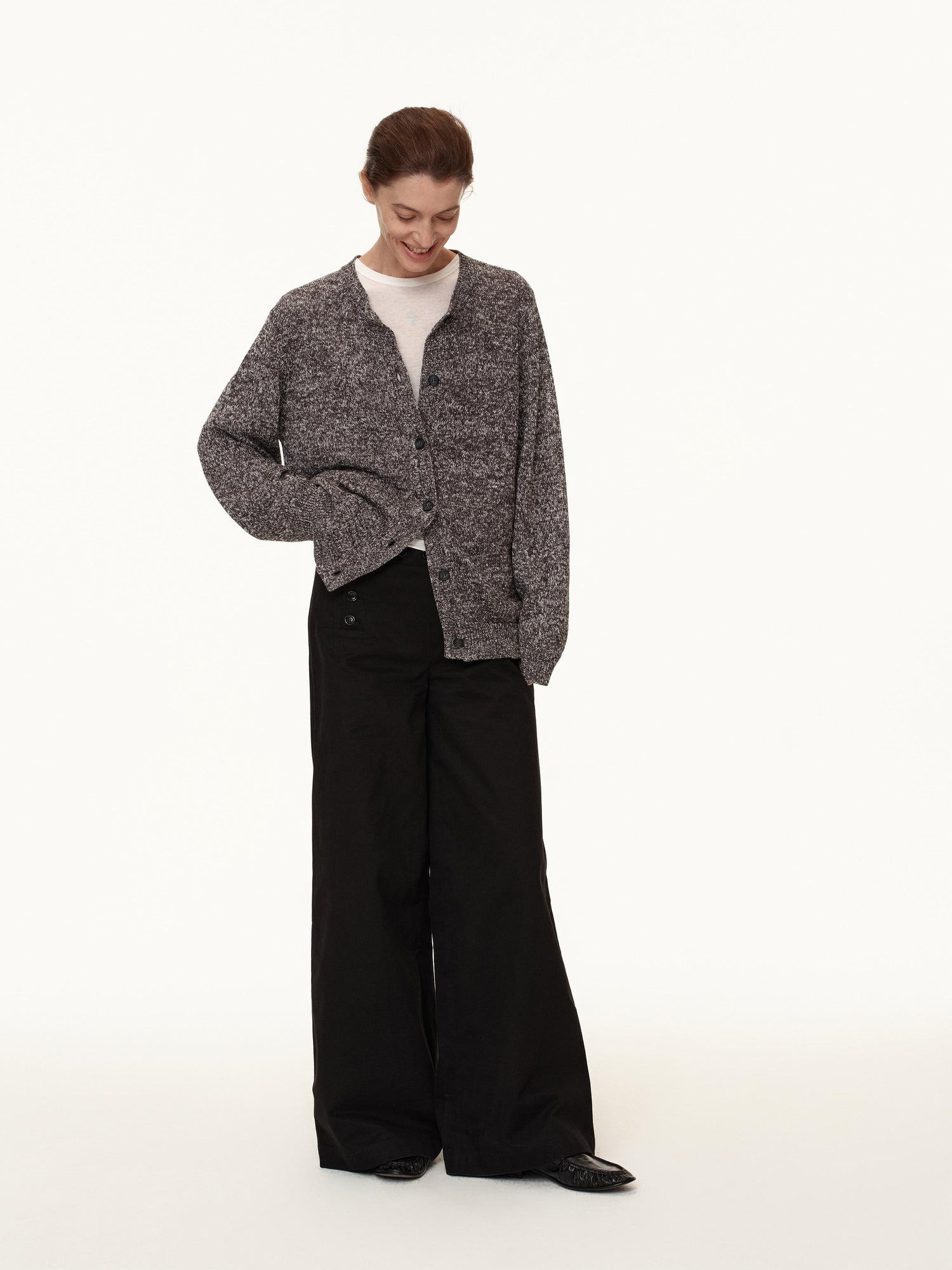 Northbutsouth Classic Loose Knit Cardigan With Hemp Feel Yarn