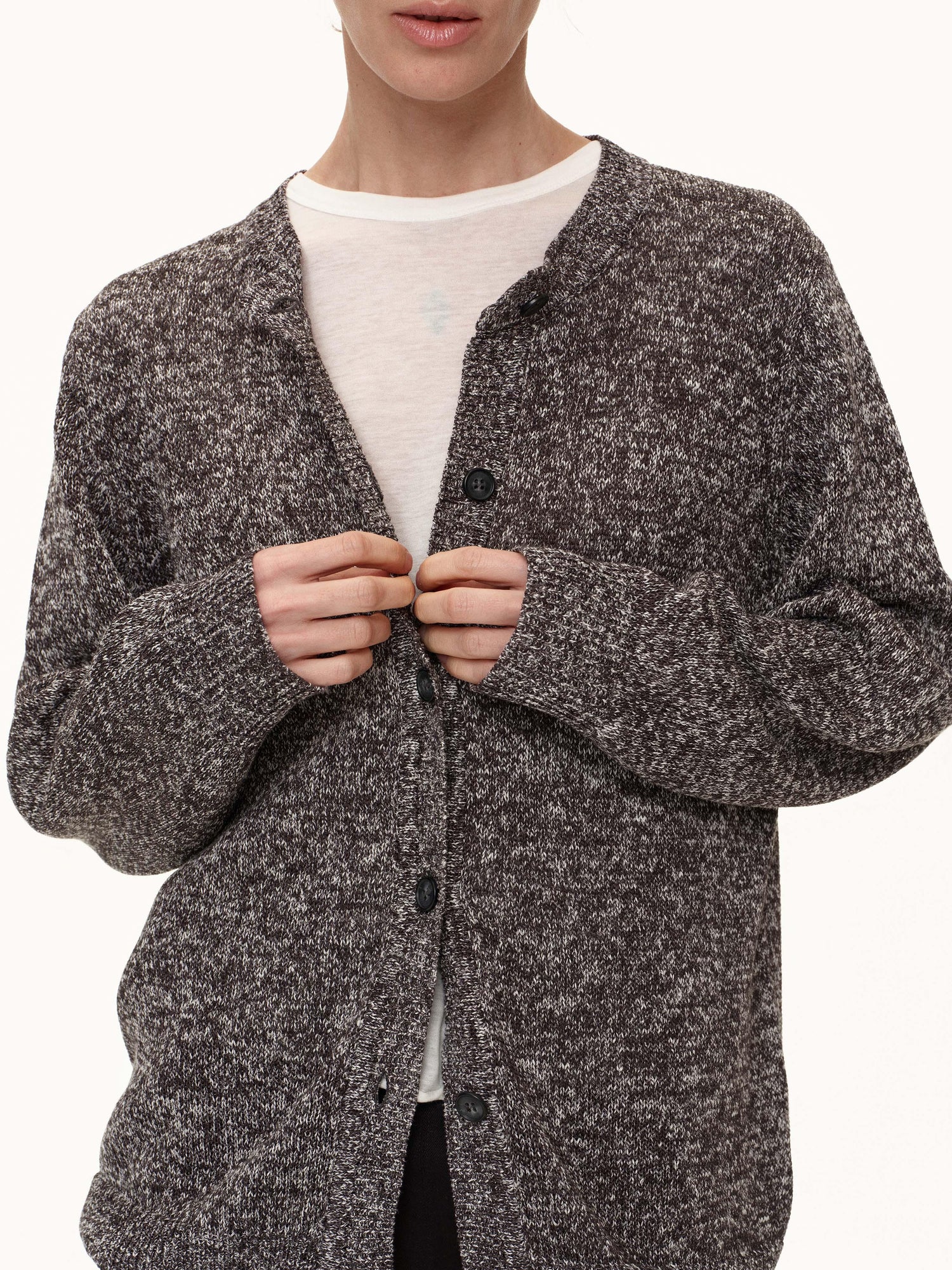 Northbutsouth Classic Loose Knit Cardigan With Hemp Feel Yarn