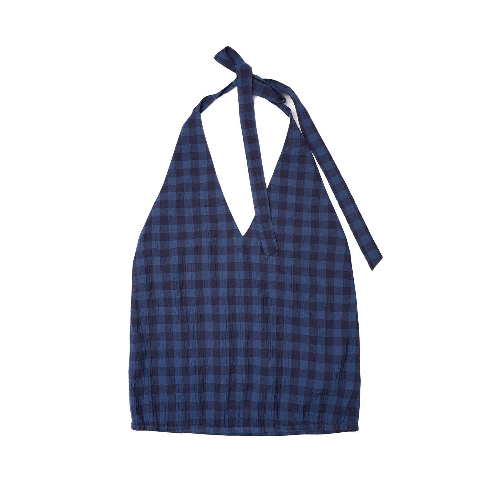 Northbutsouth Classic Plaid Halter Tie Back Deep V Backless Top MISSTT