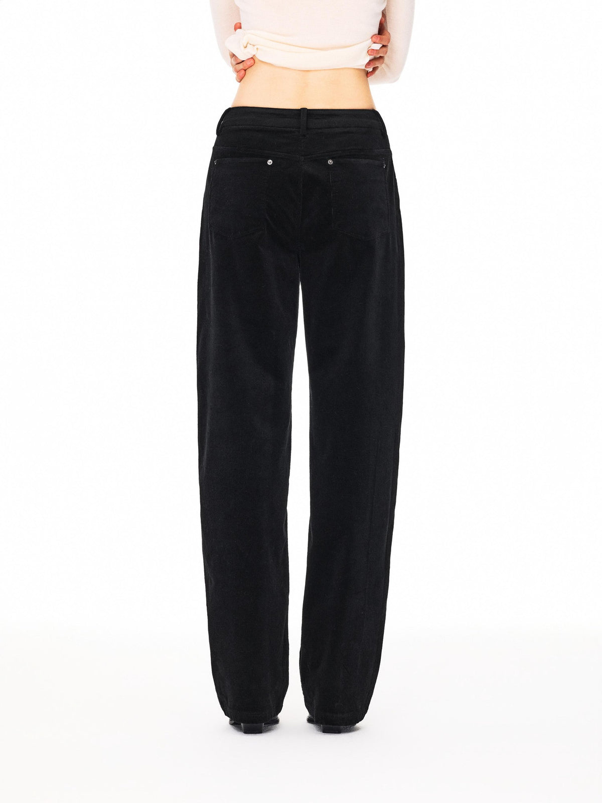Northbutsouth Classic Retro Stretch Corduroy Mid Low Rise Women&