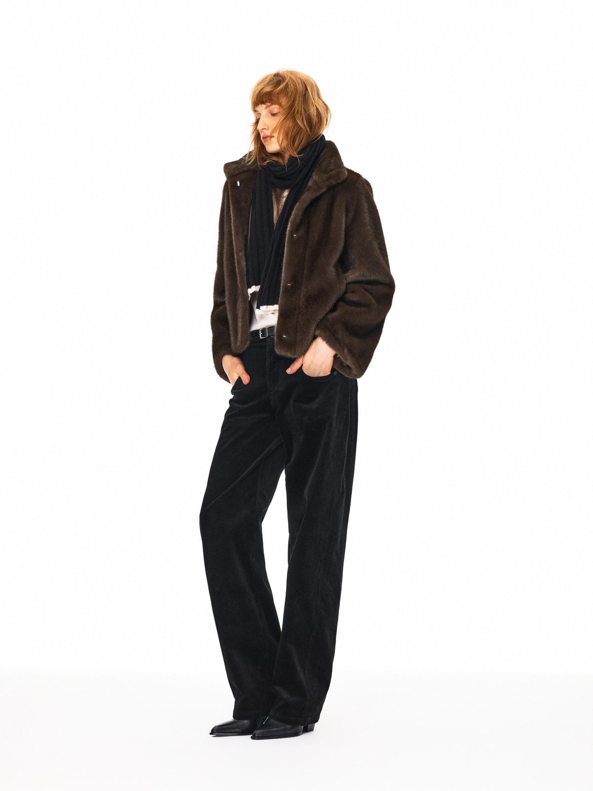 Northbutsouth Classic Retro Stretch Corduroy Mid Low Rise Women&