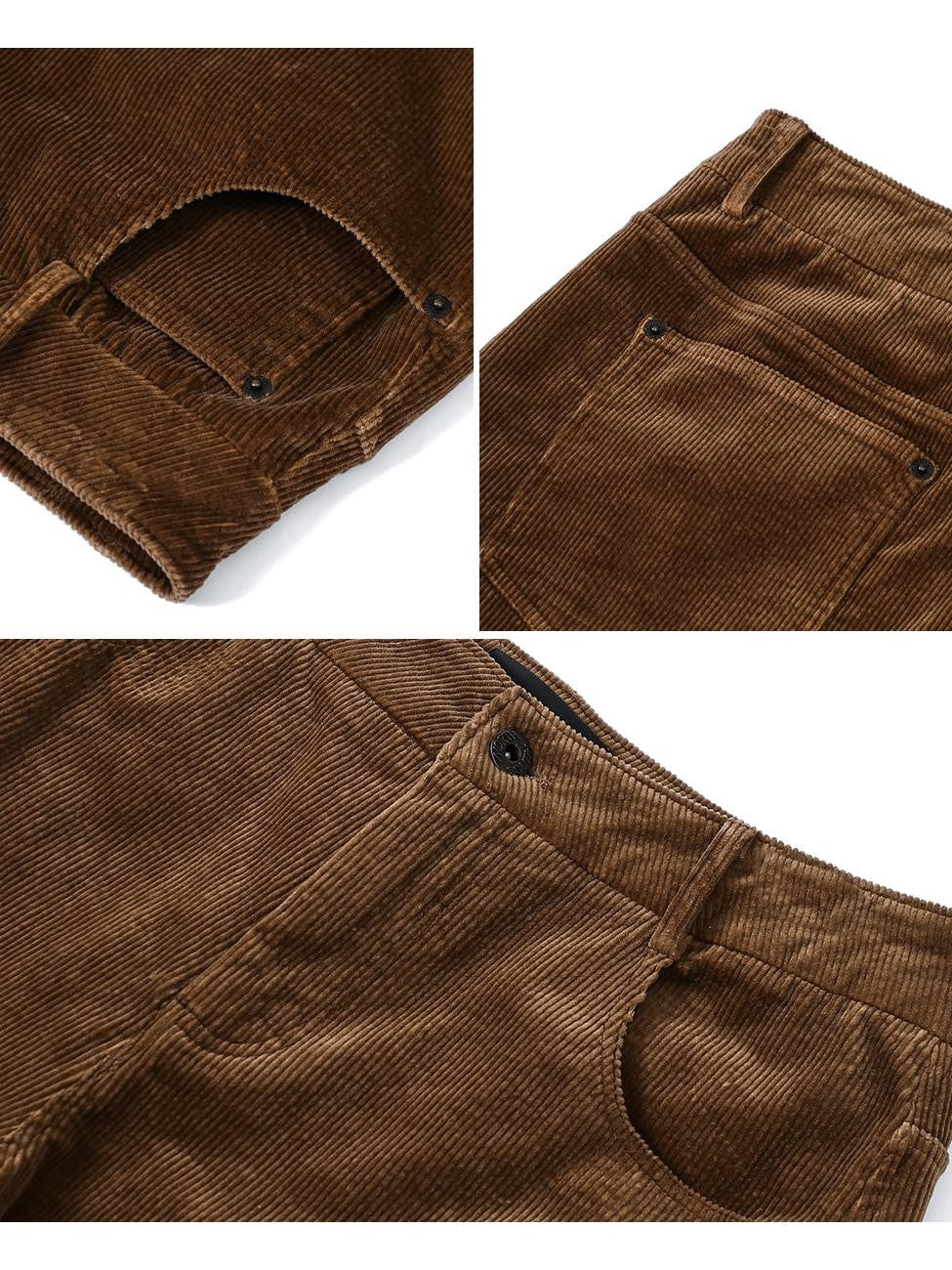 Northbutsouth Classic Retro Stretch Corduroy Mid Low Rise Women&