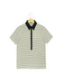 Classic Stripe Polo Collar Relaxed Fit Casual T-shirt
