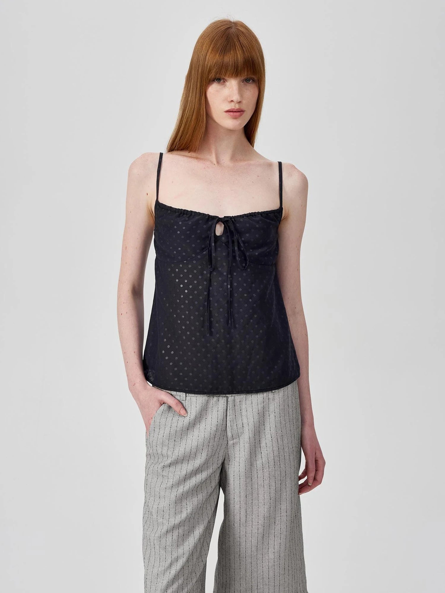 Classic Striped Cuffed Cropped Casual Trousers