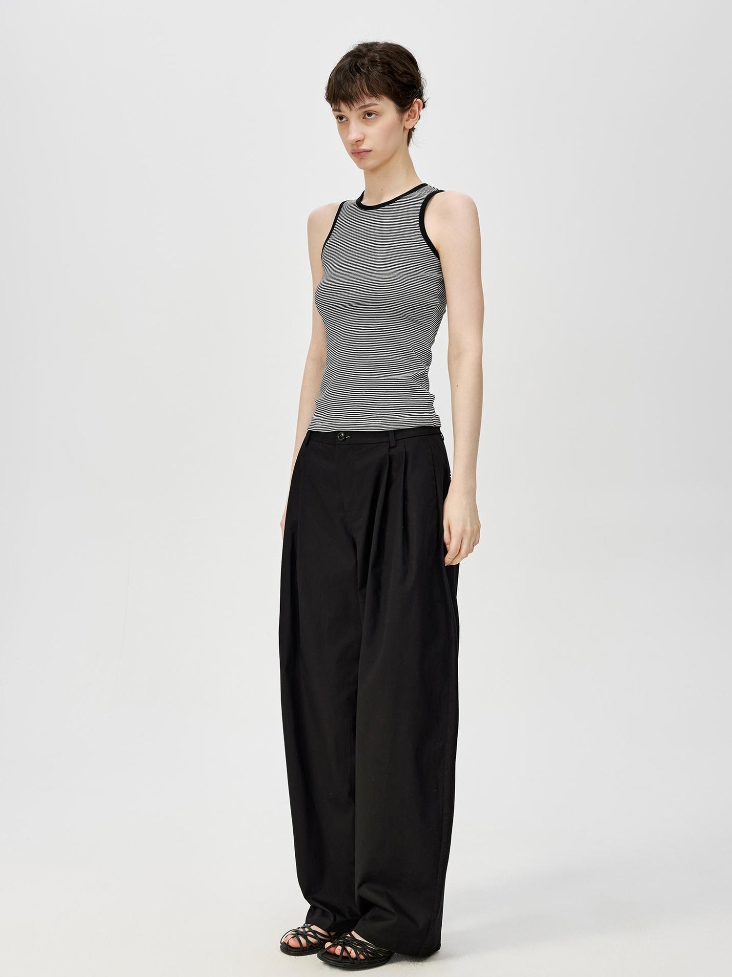 Northbutsouth Classic Striped Round Neck Slim Fitting Color Block Vest