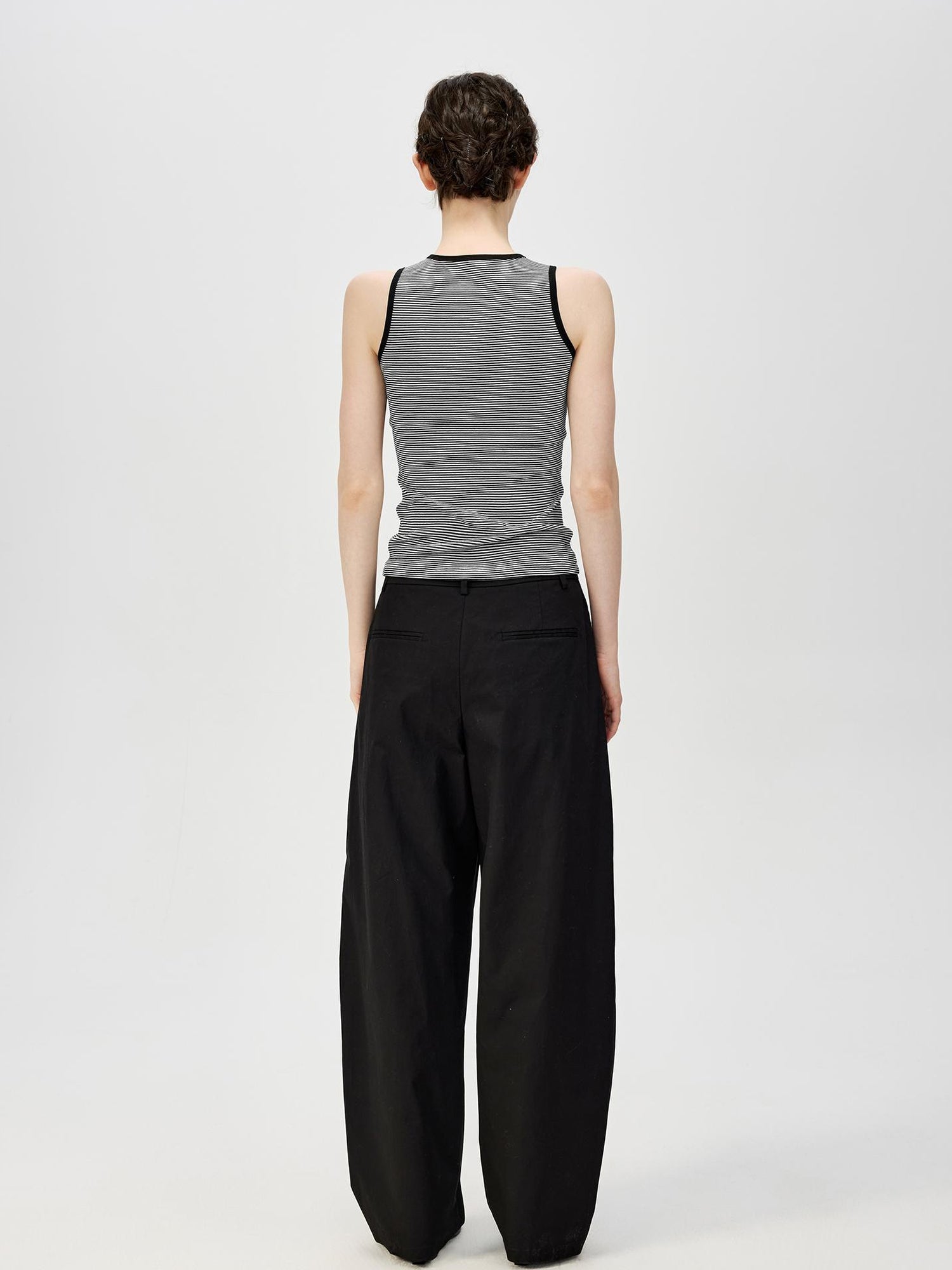 Northbutsouth Classic Striped Round Neck Slim Fitting Color Block Vest