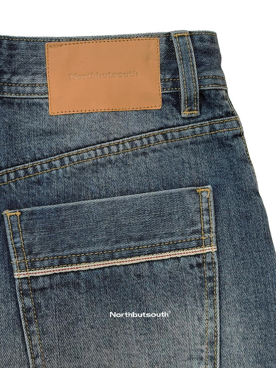 Northbutsouth Classic Vintage Washed Blue Red Selvedge Micro A Women&