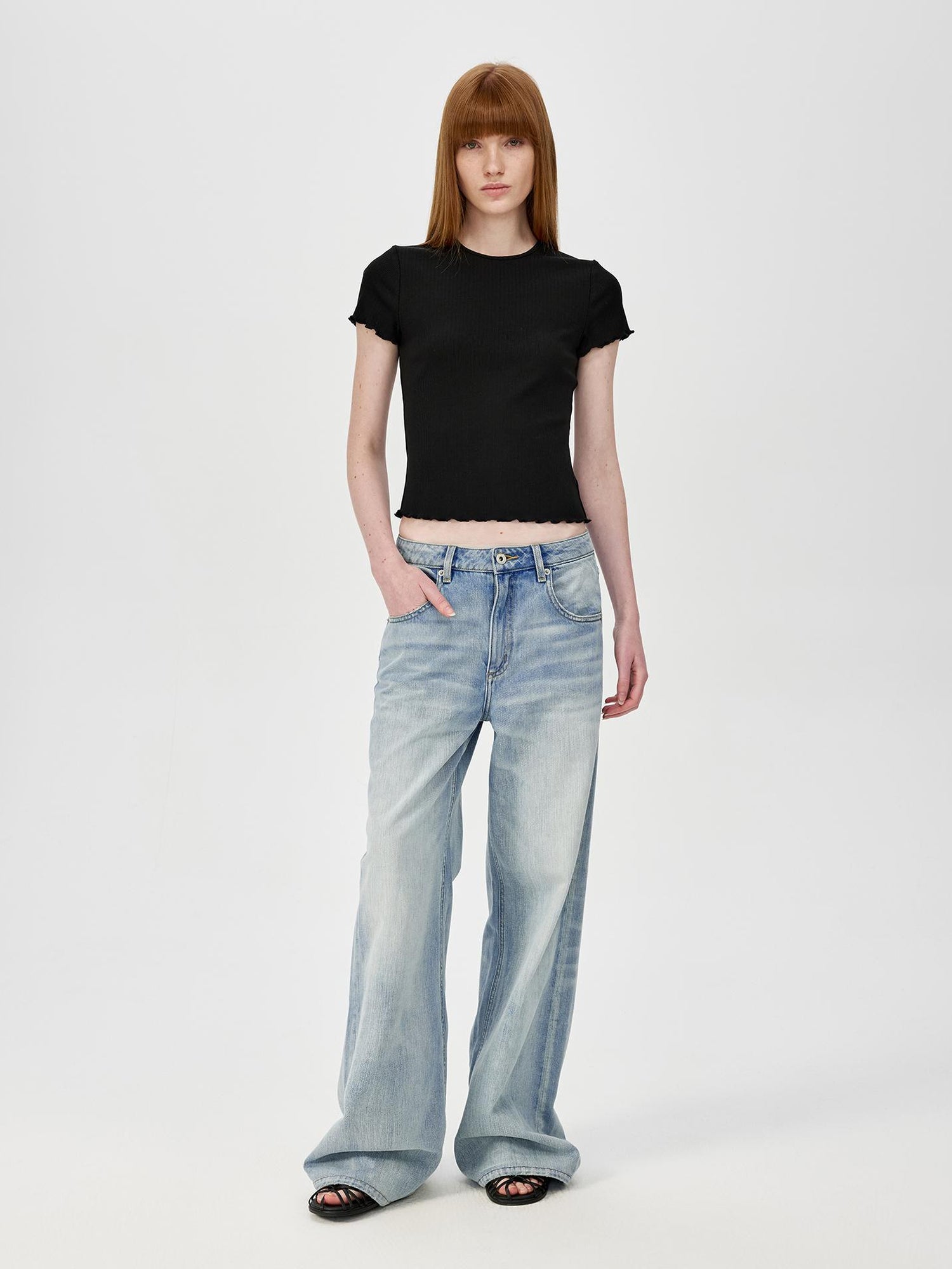 Northbutsouth Classic Washed Sky Blue Relaxed Fit Straight Leg Jeans