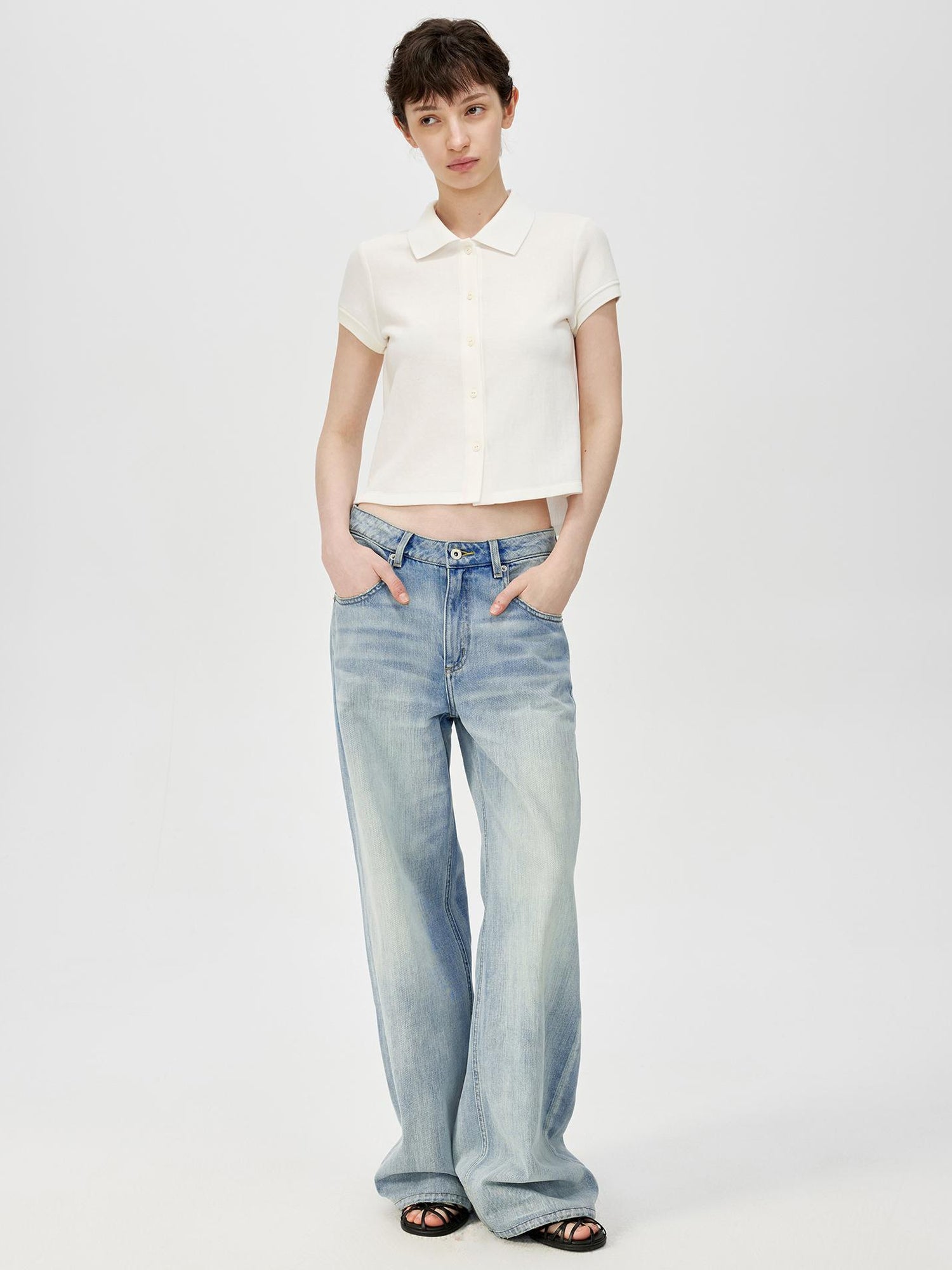 Northbutsouth Classic Washed Sky Blue Relaxed Fit Straight Leg Jeans